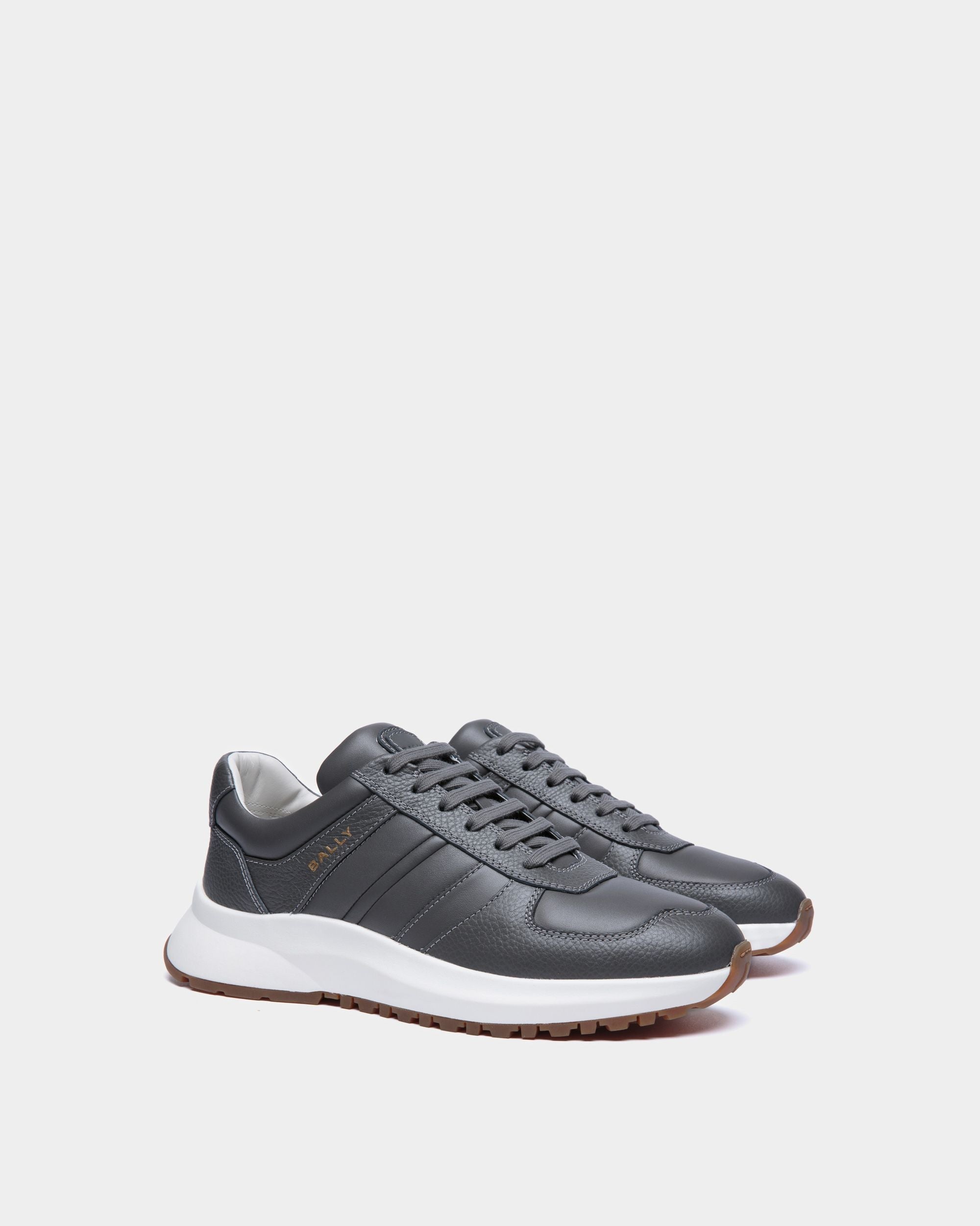 Bally Global - Outline Sneaker In Grey Grained Leather - Grey