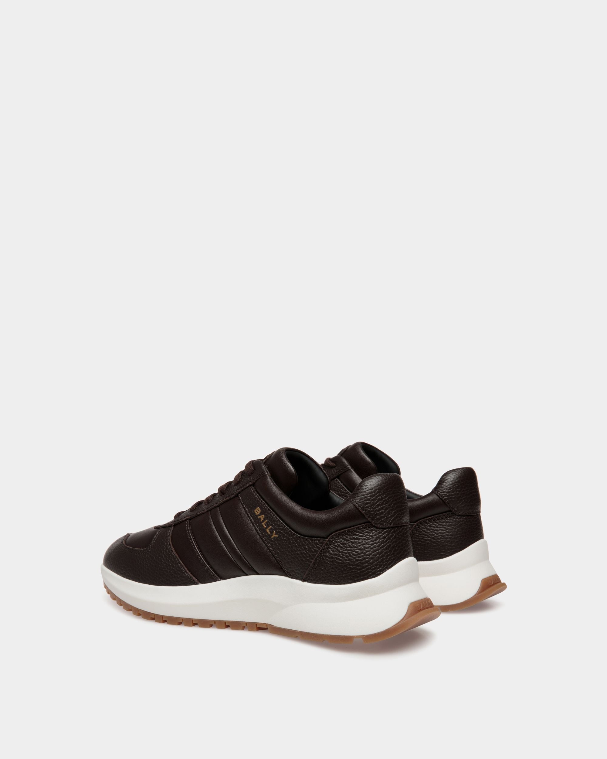 Bally Global - Zapatilla Outline De Piel Granulada Ébano - Marrón