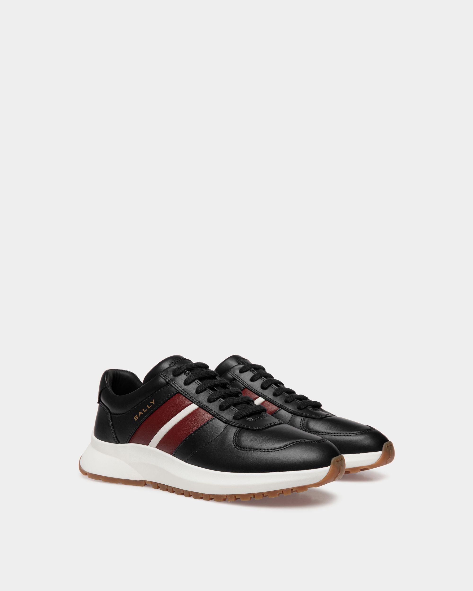 Bally Global - Outline Sneaker In Black and Red Leather - Black
