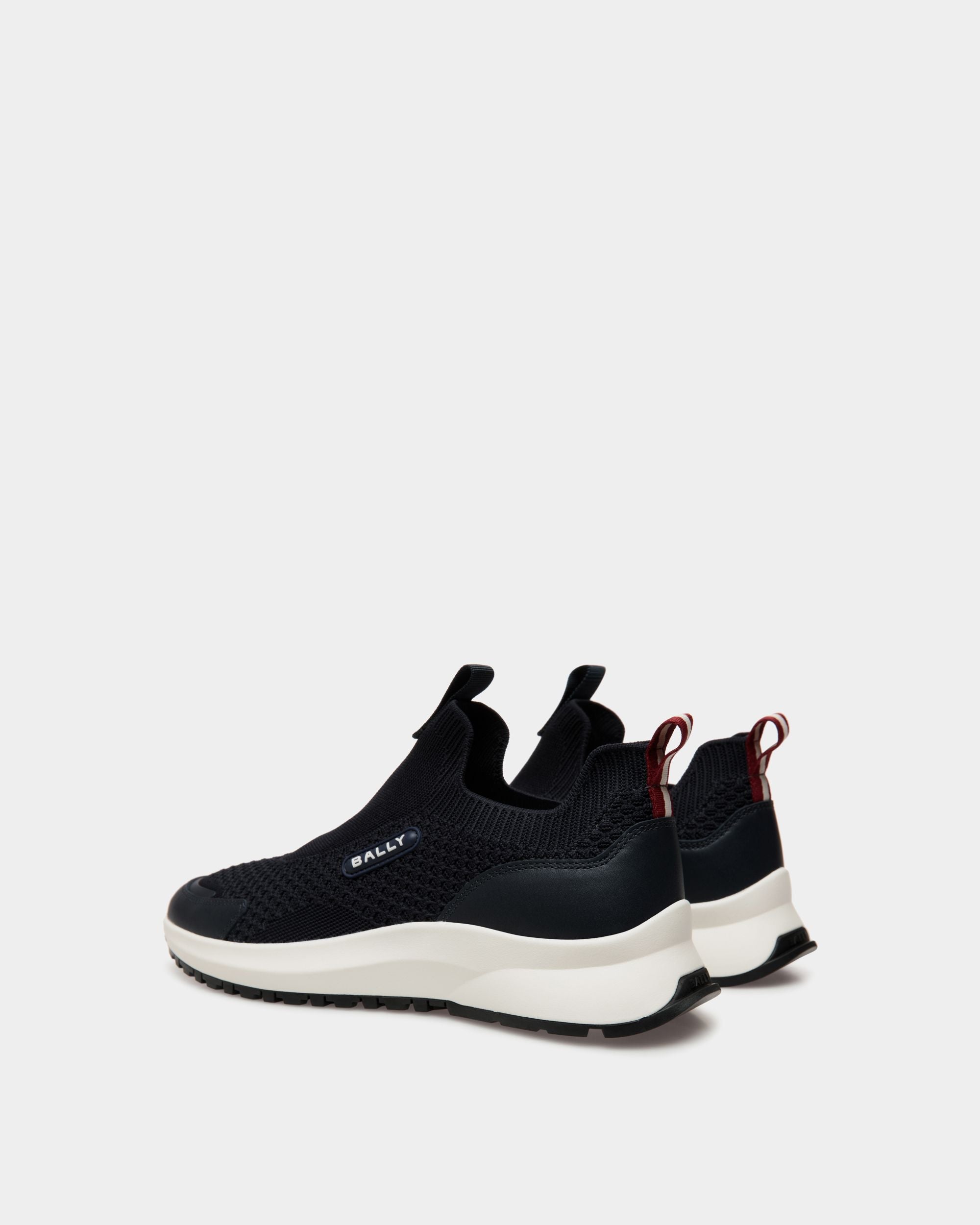 Bally Global - Outline Sneaker In Navy Blue Knit - Azul