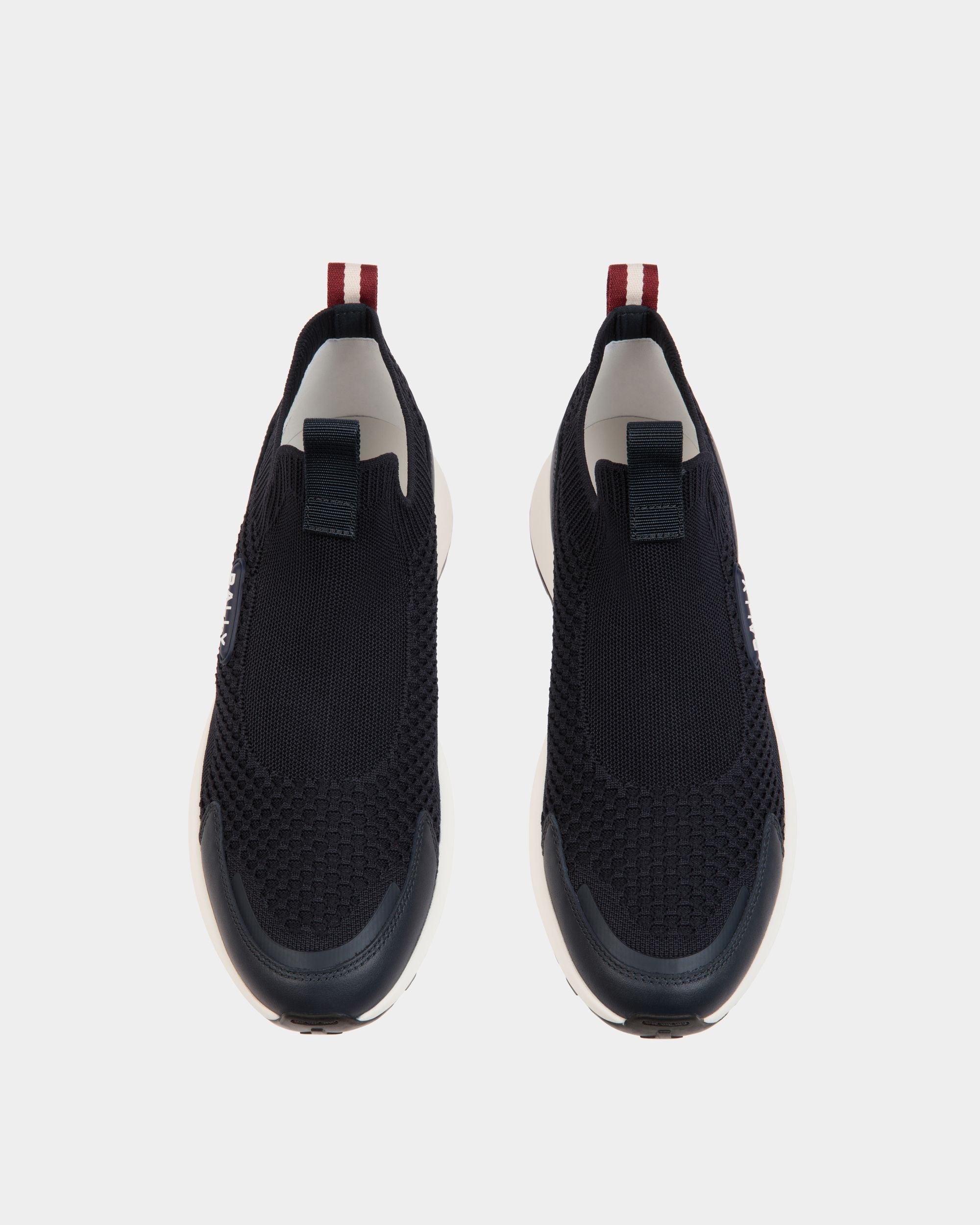 Bally Global - Outline Sneaker In Navy Blue Knit - Azul