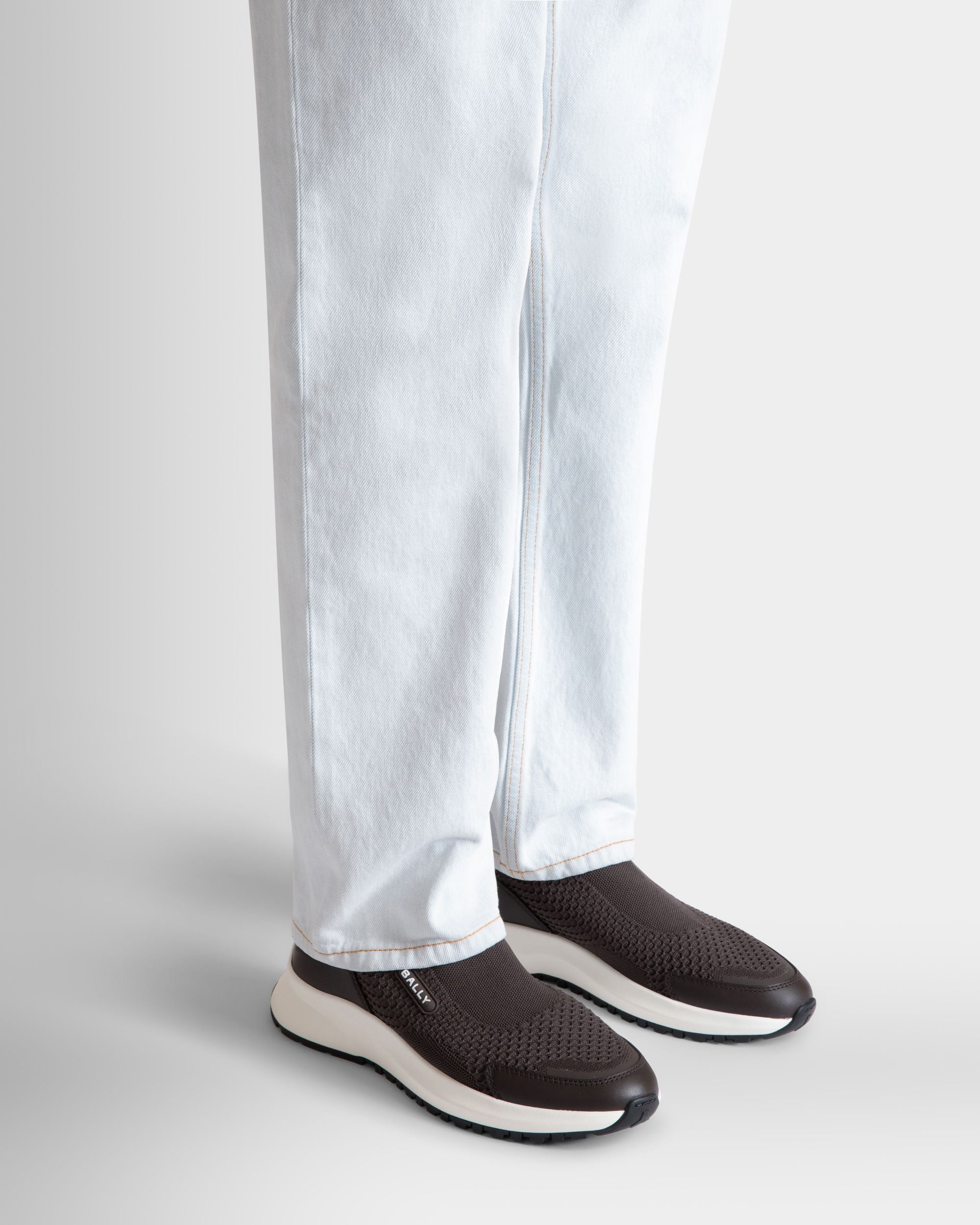 Bally Global - Sneaker Outline En Maille Ebano - Marron