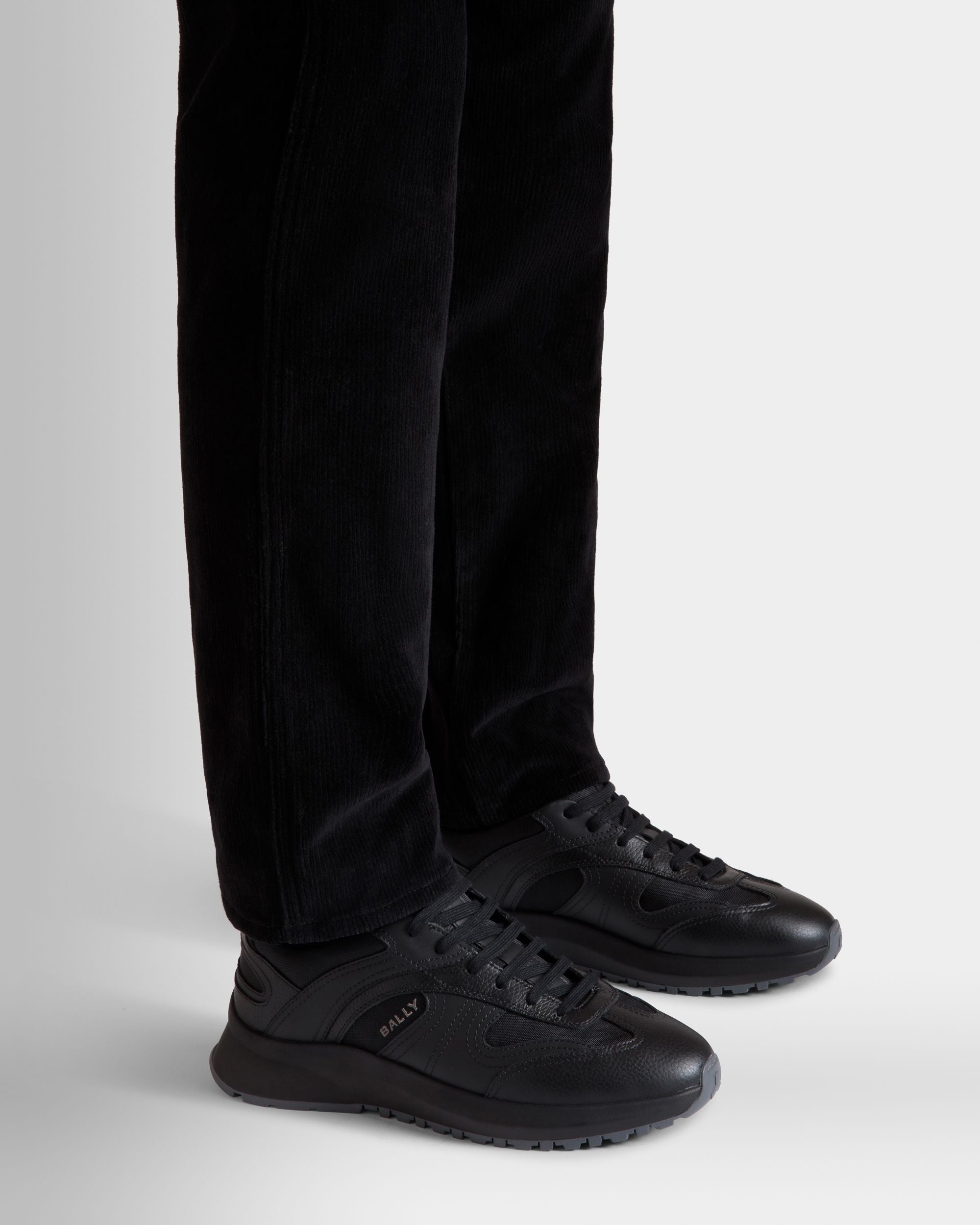 Bally Global - Sneaker Outline En Cuir Et Nylon Noirs - Noir