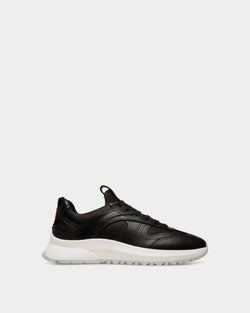Zapatilla Outline De Piel Y Nailon Negro Y Blanco