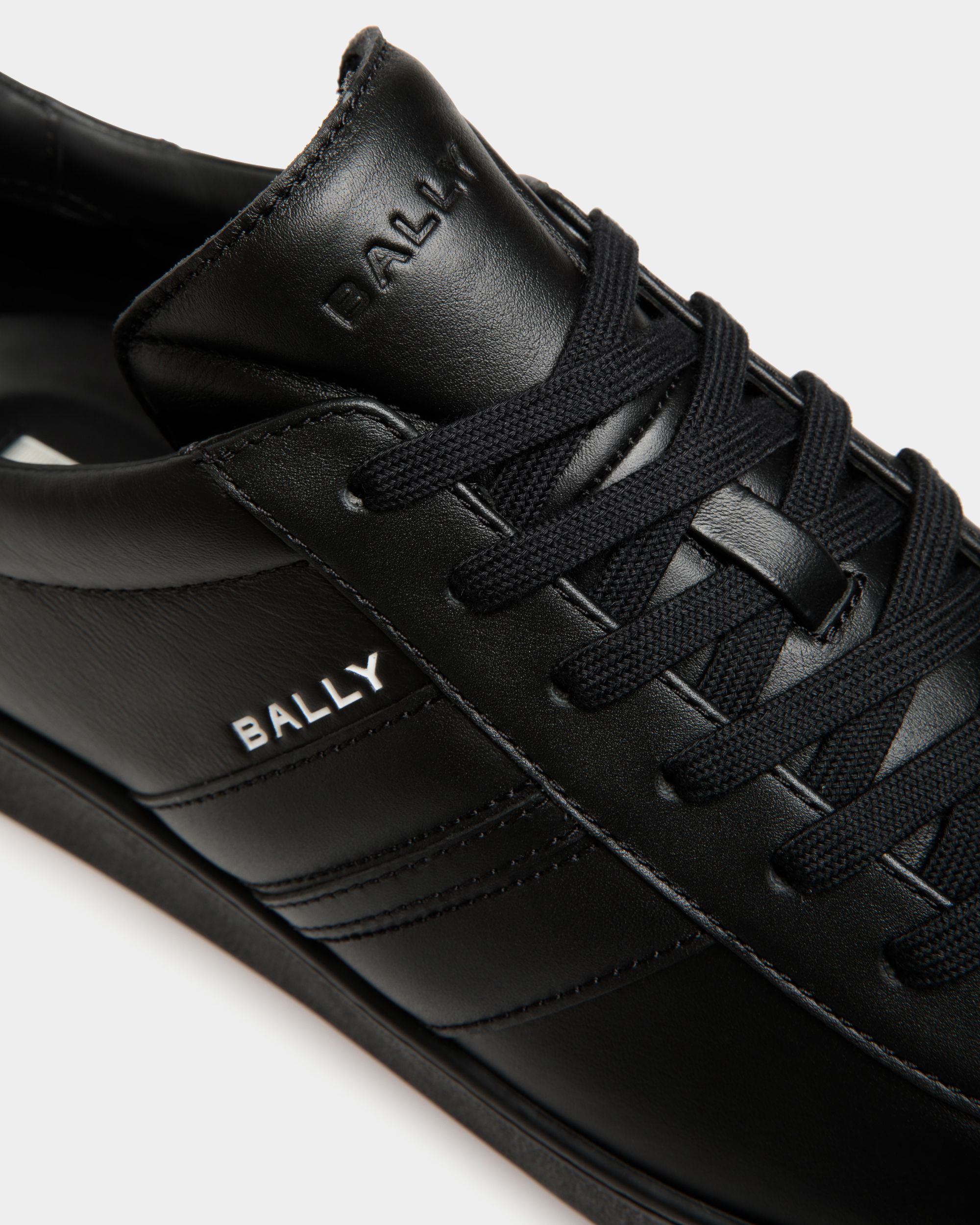 Bally Global - Sneaker Tennis En Cuir Noir - Noir