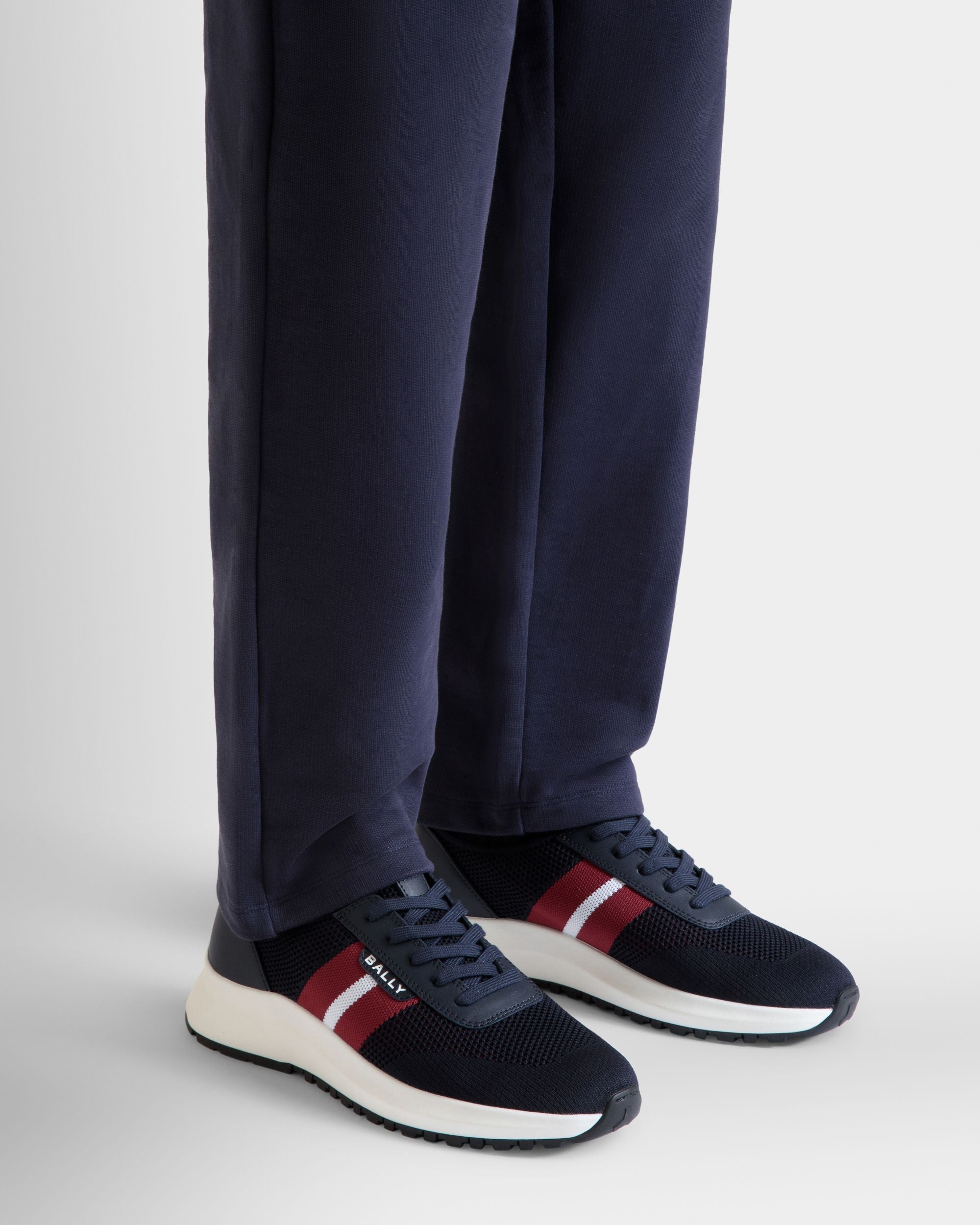 Bally Global - Outline Sneaker in Navy Blue Knit - Blue