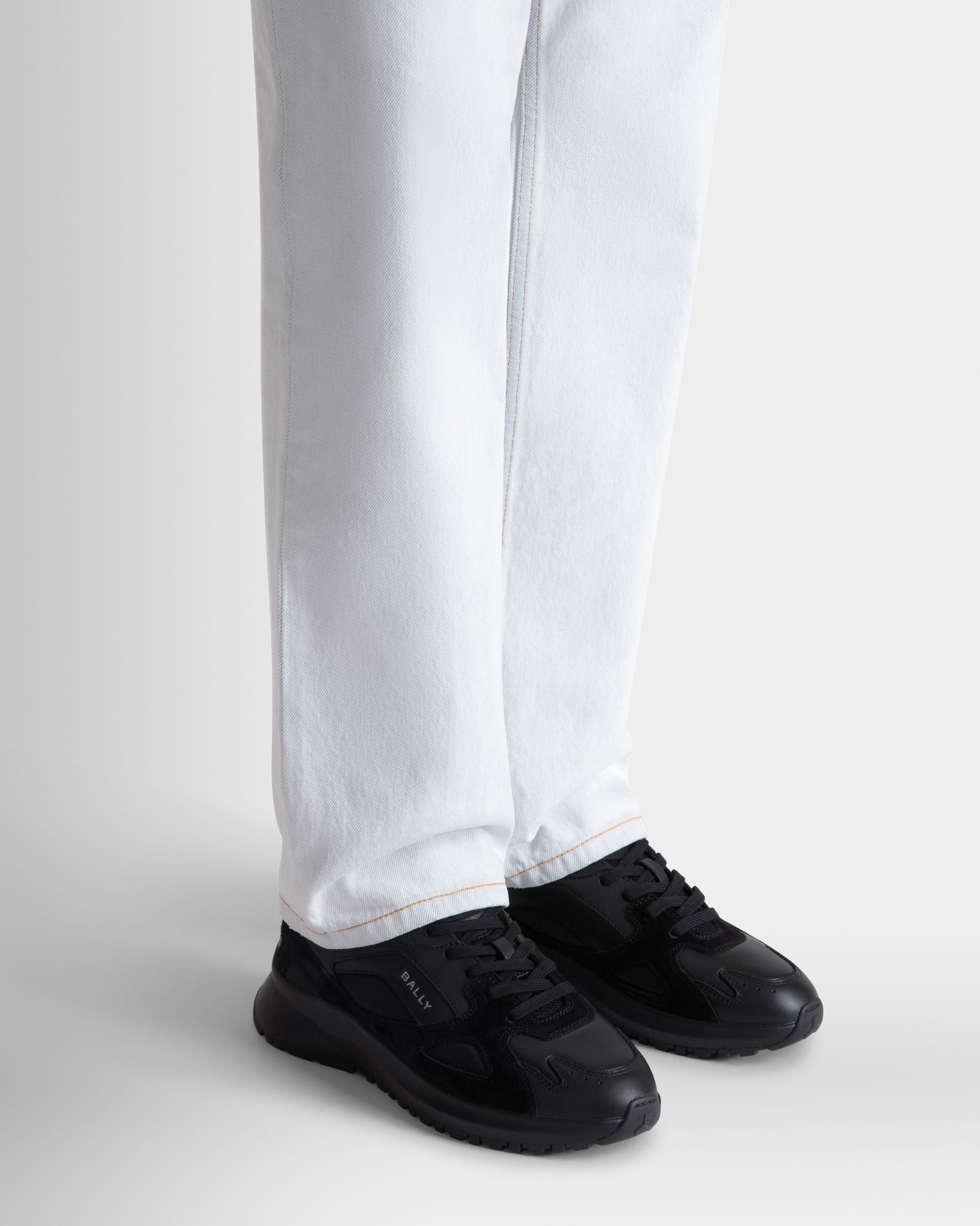 Bally Global - Sneaker Outline En Cuir Et Nylon Noirs - Noir