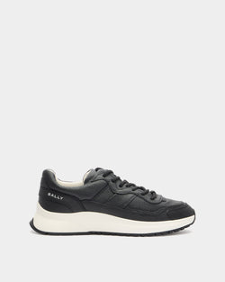 Outline Sneaker in Black Grained Leather