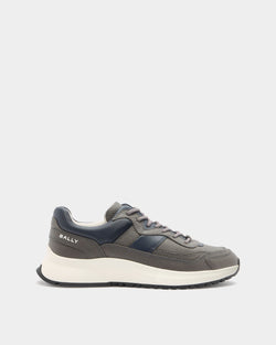 Outline Sneaker in Grey Grained Leather