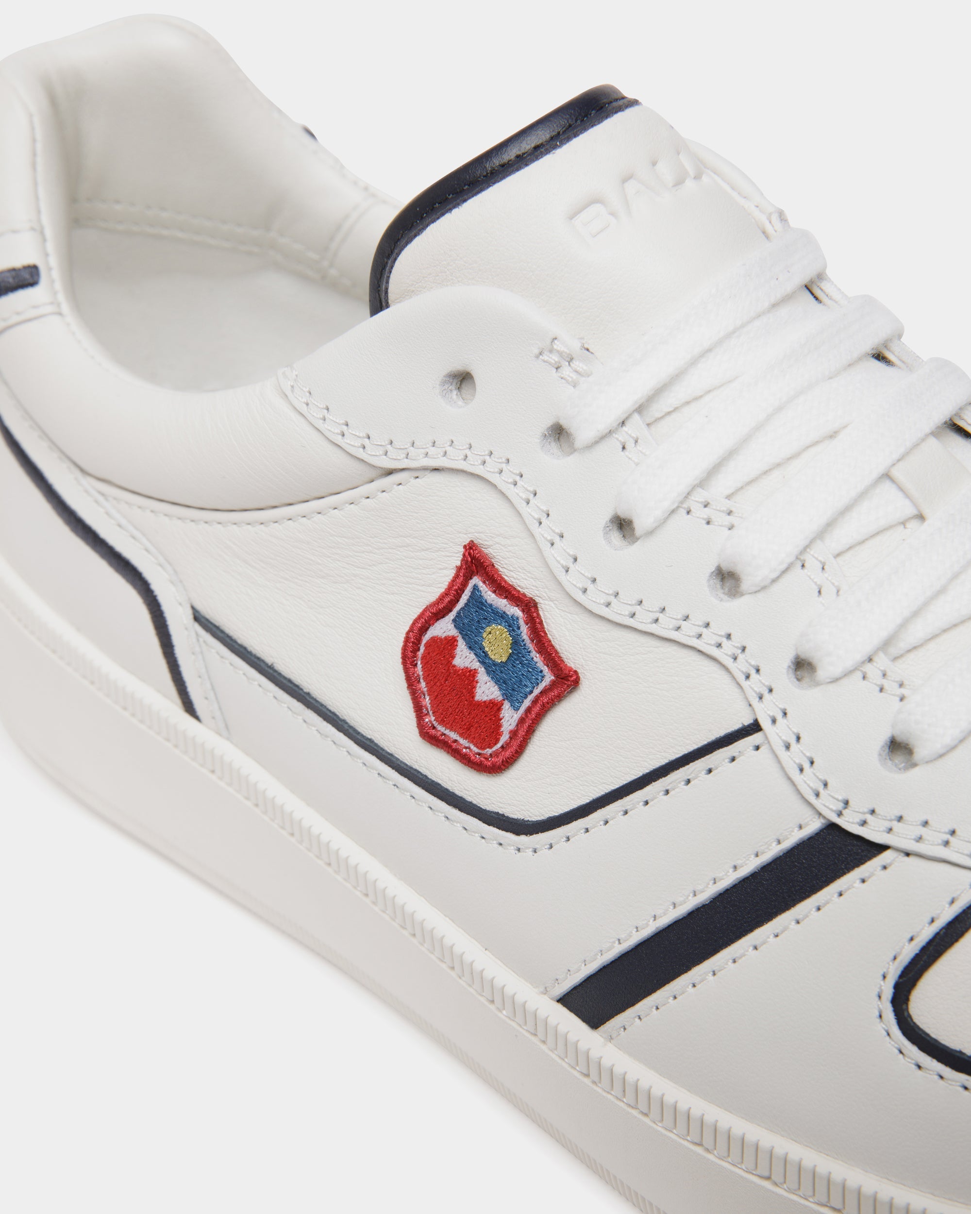 Bally Global - Raise Sneaker in White and Navy Blue Leather - White