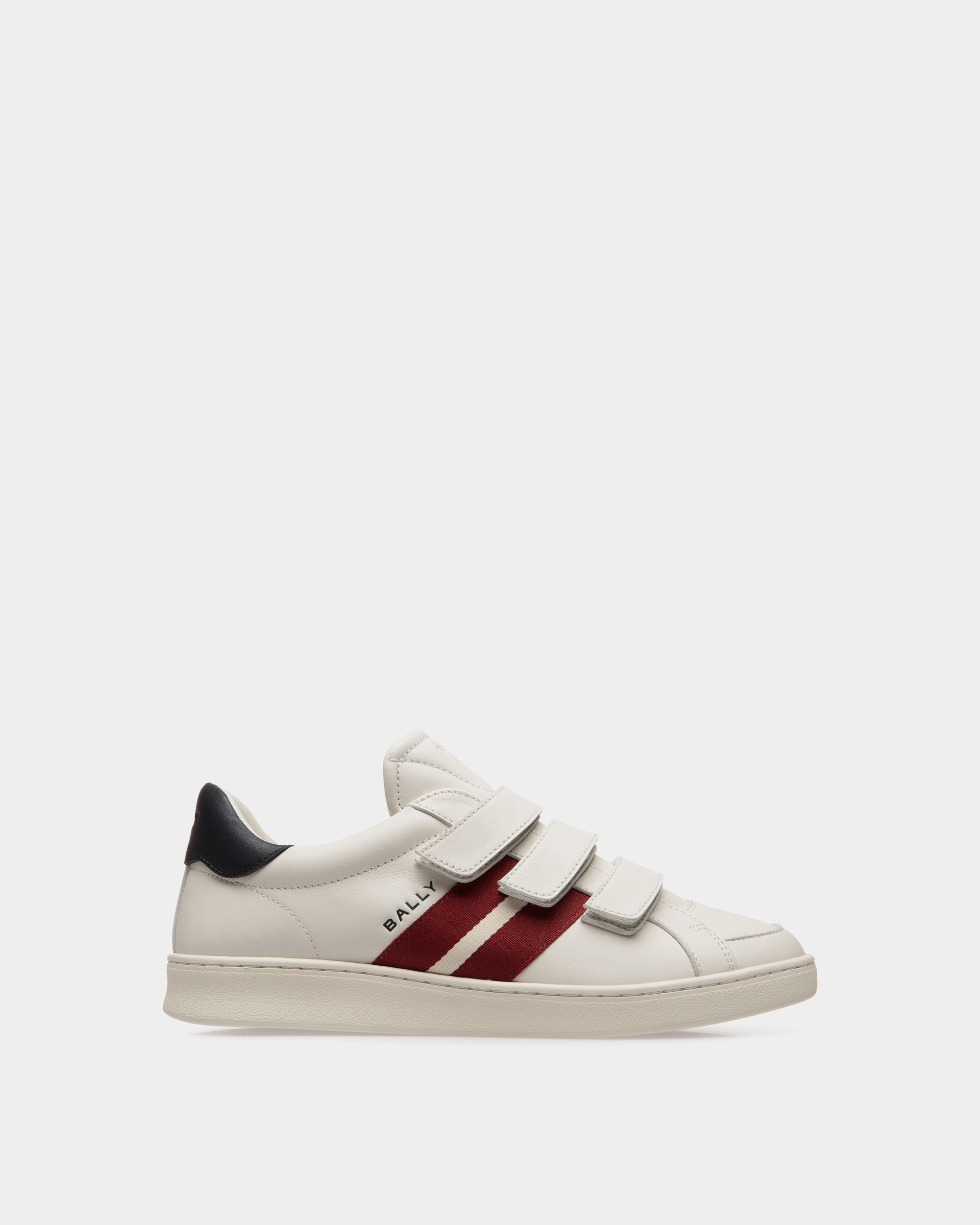 Bally Global - Tennis Sneaker in White and Navy Blue Leather - White