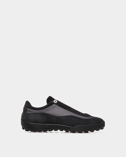 Manto Runner Sneaker in Black Suede and Nylon