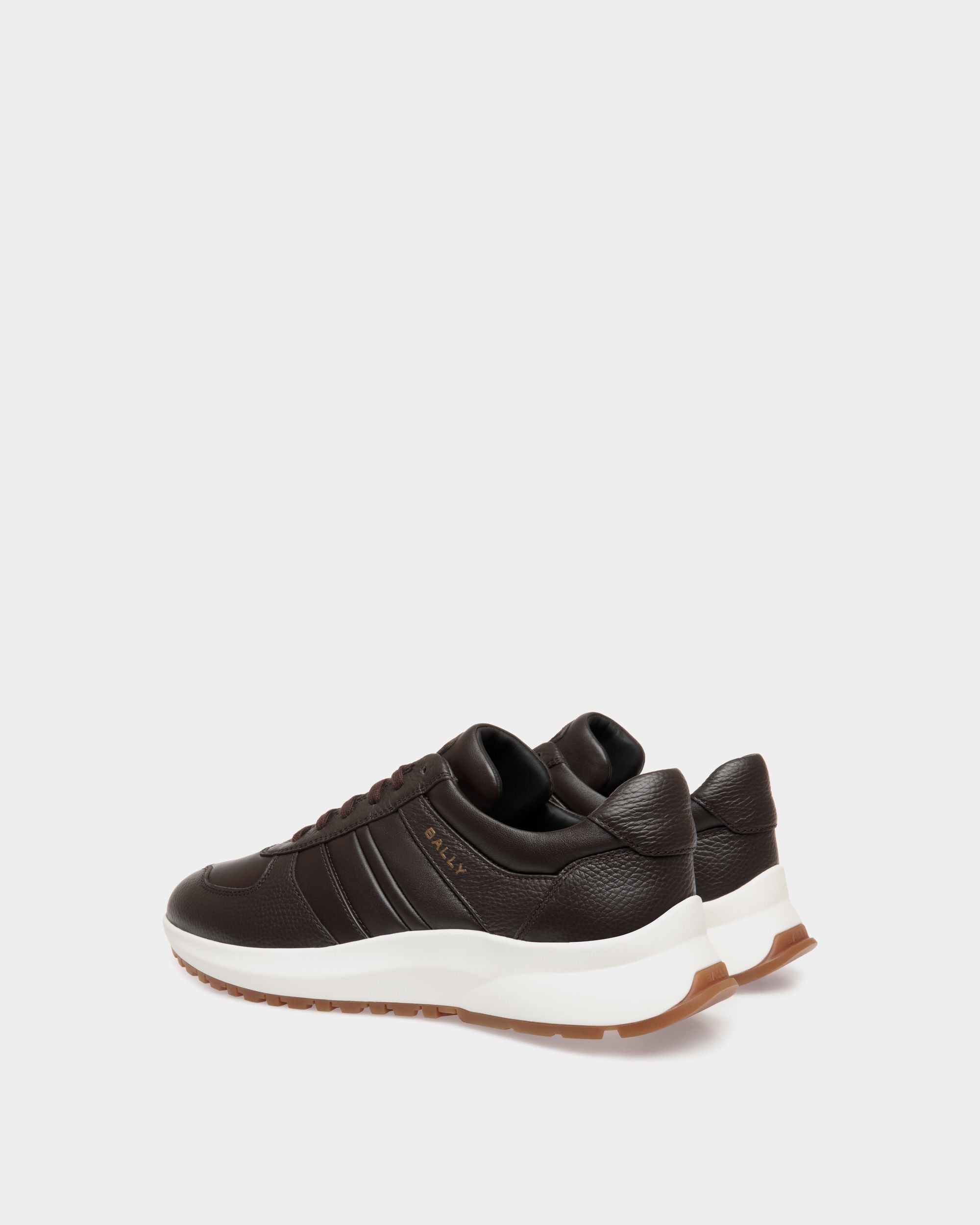 Bally Global - Outline Sneaker in Ebano Grained Leather - Brown