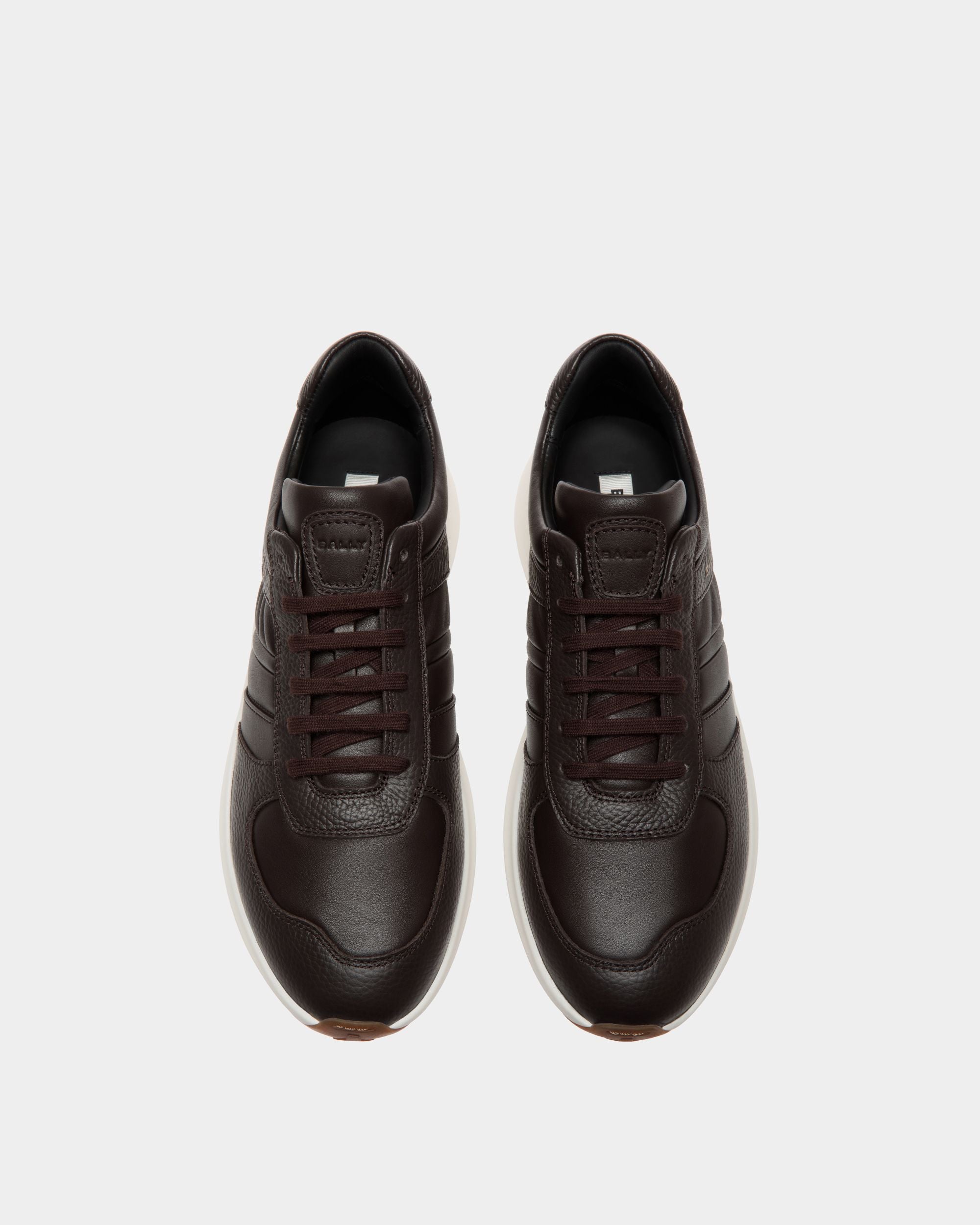Bally Global - Outline Sneaker in Ebano Grained Leather - Brown
