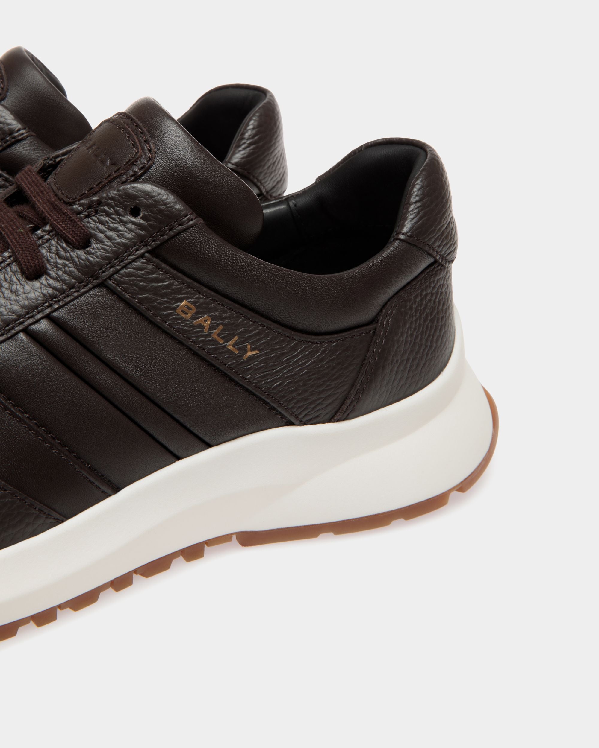 Bally Global - Outline Sneaker in Ebano Grained Leather - Brown