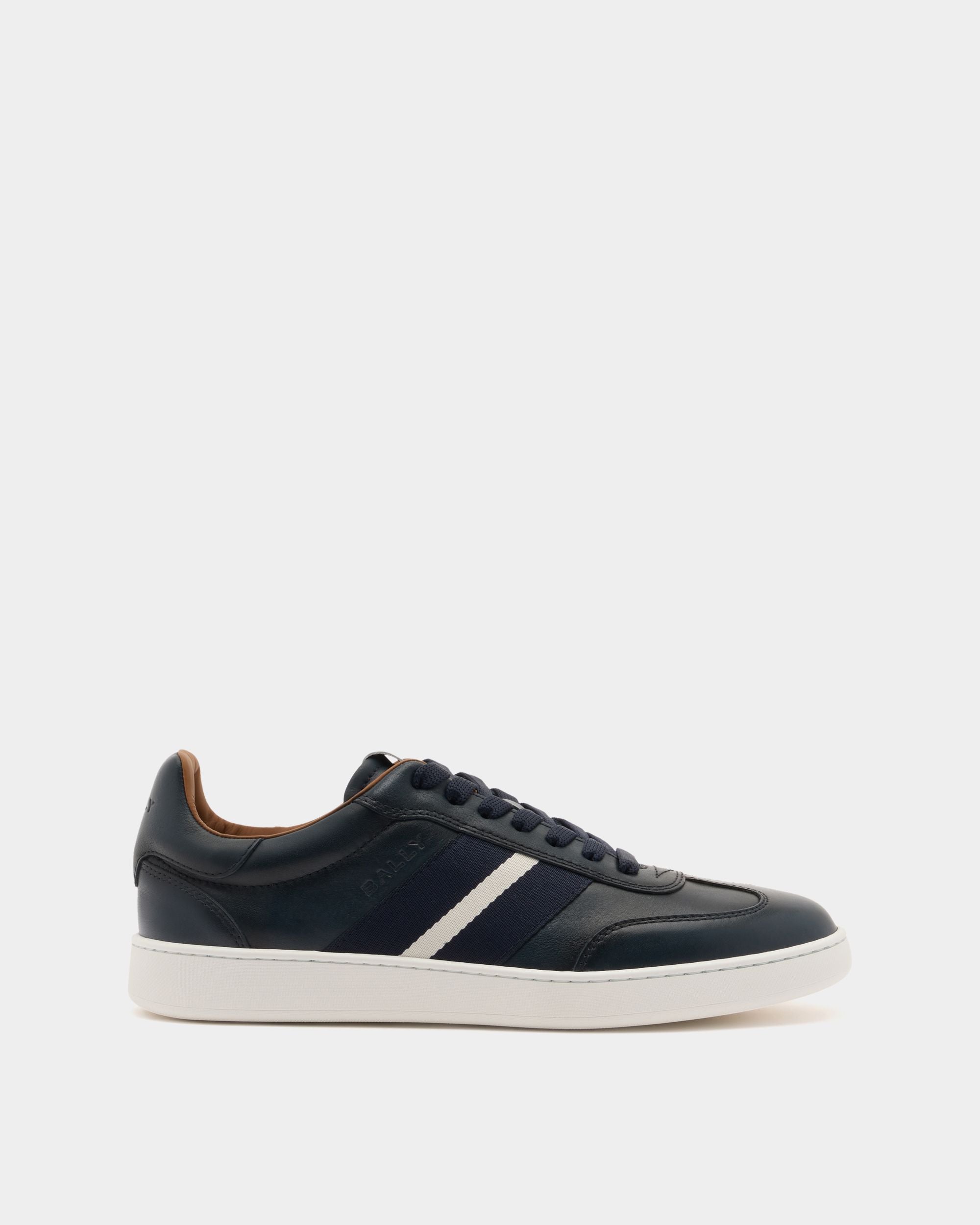 Bally Global - Retro Crest Sneaker in Navy Blue Leather - Blue