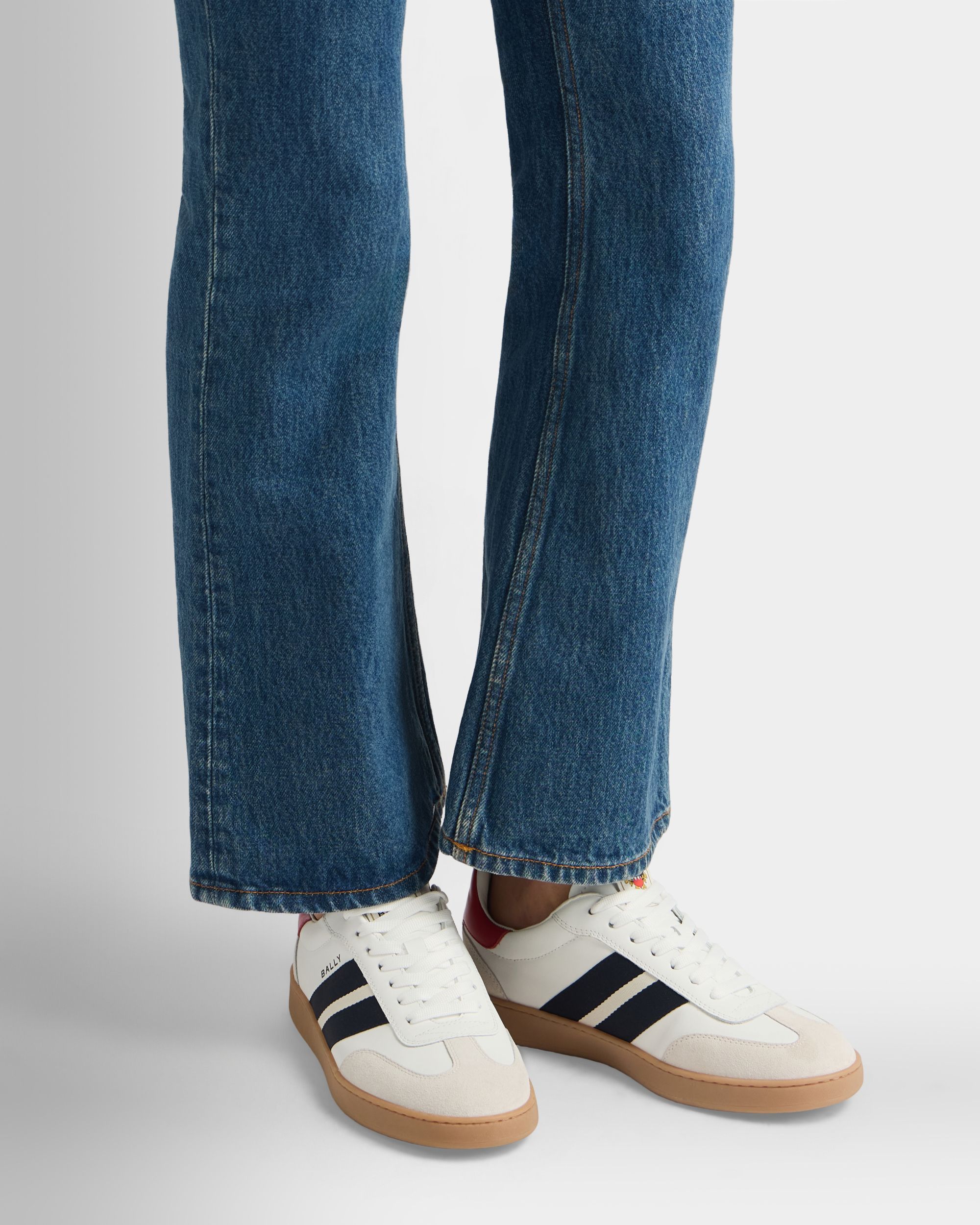 Bally Global - Retro Crest Sneaker in White Leather - White