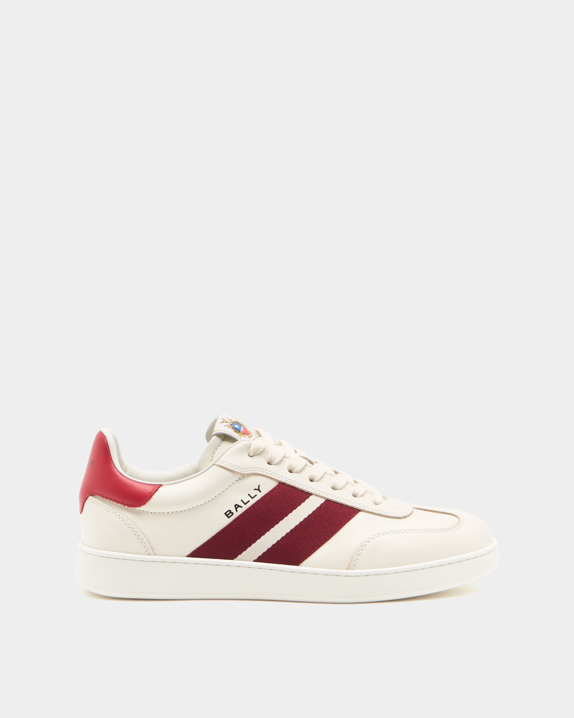 Bally Global - Retro Crest Sneaker in Ivory Leather - White