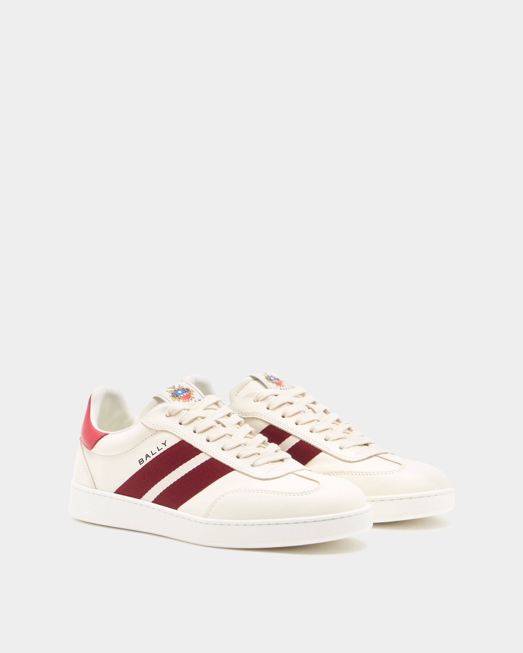 Bally Global - Retro Crest Sneaker in Ivory Leather - White