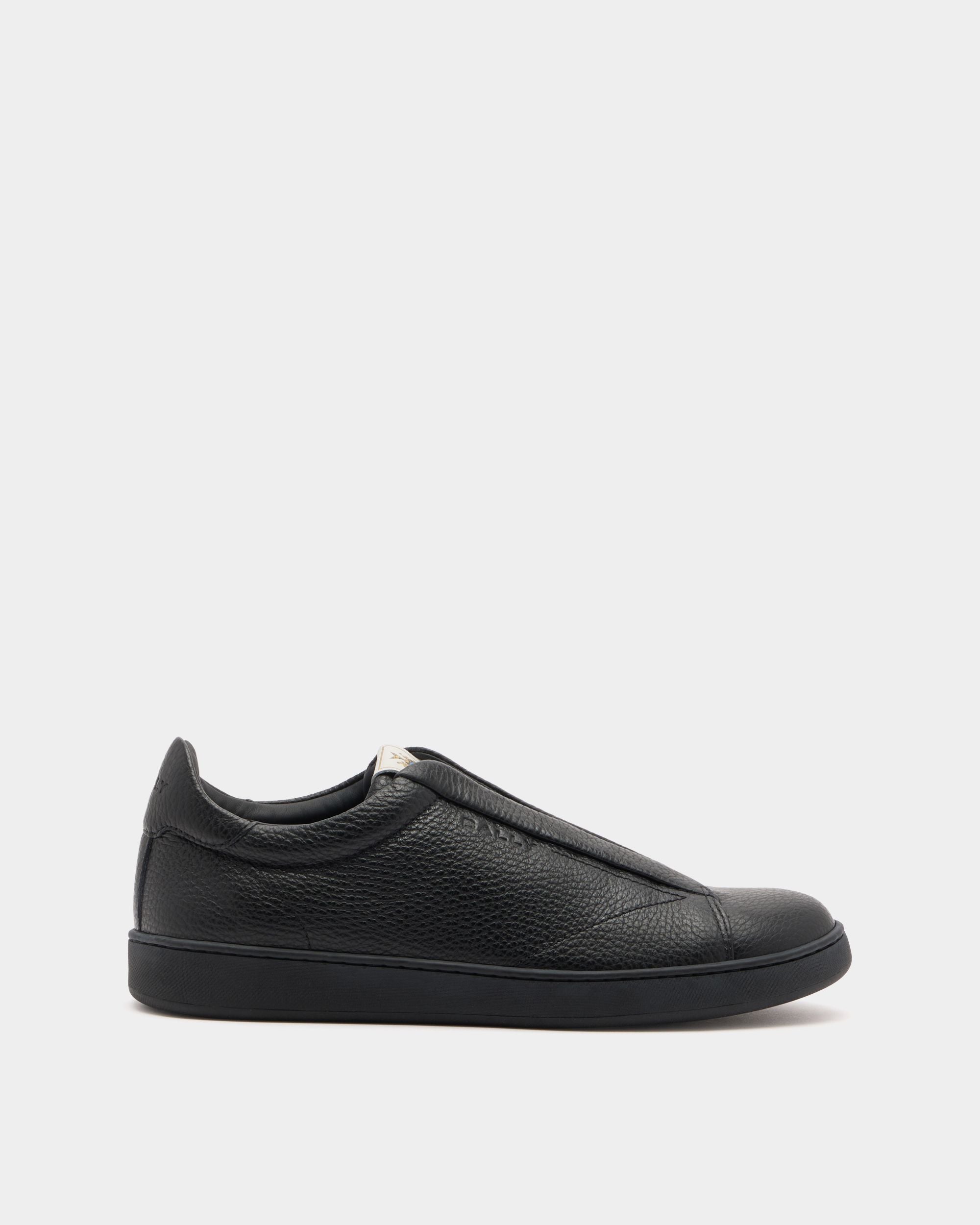 Bally Global - Retro Crest Sneaker in Black Grained Leather - Black