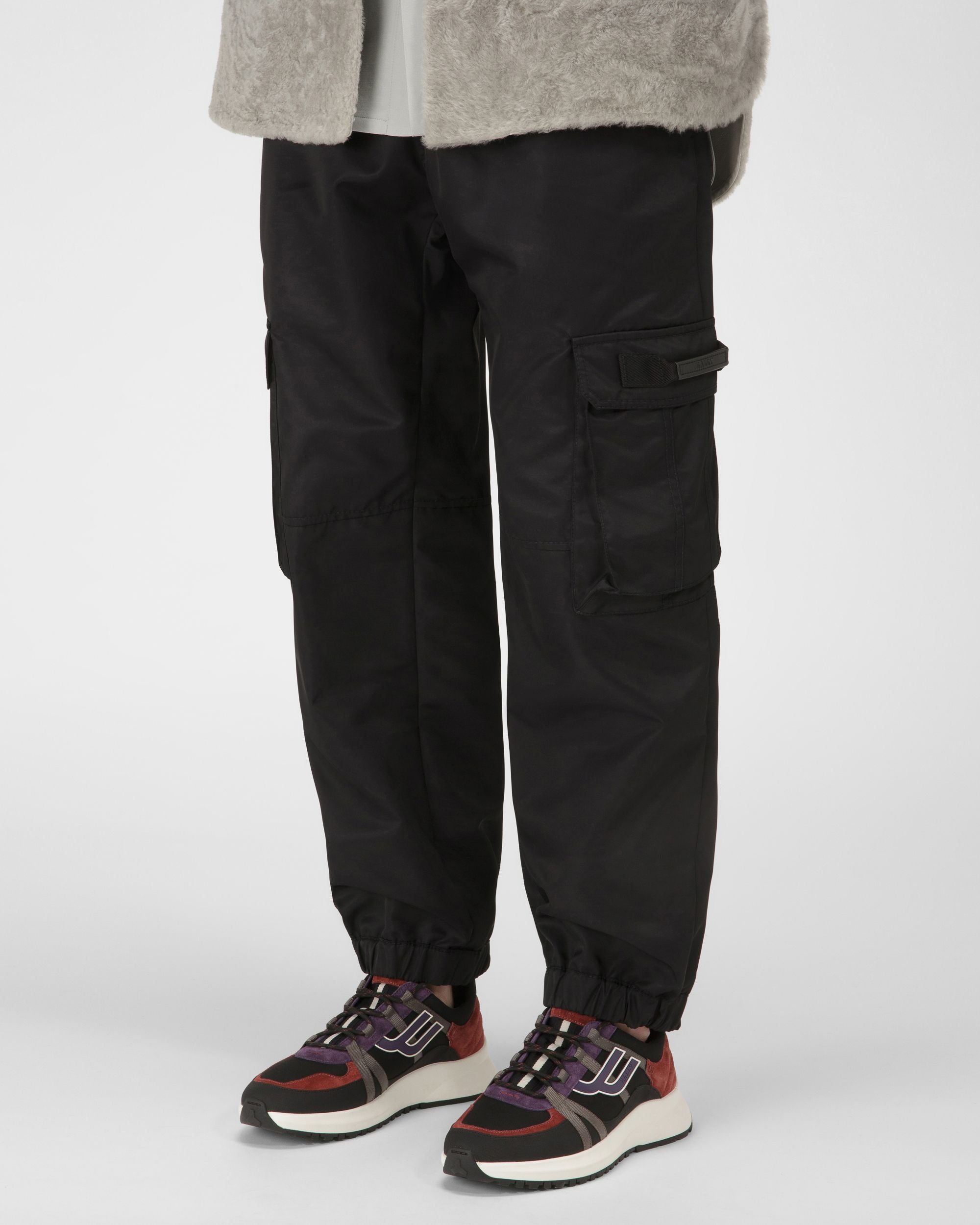Bally Global - Damon Fabric And Leather Sneakers In Black And Heritage Red - Black