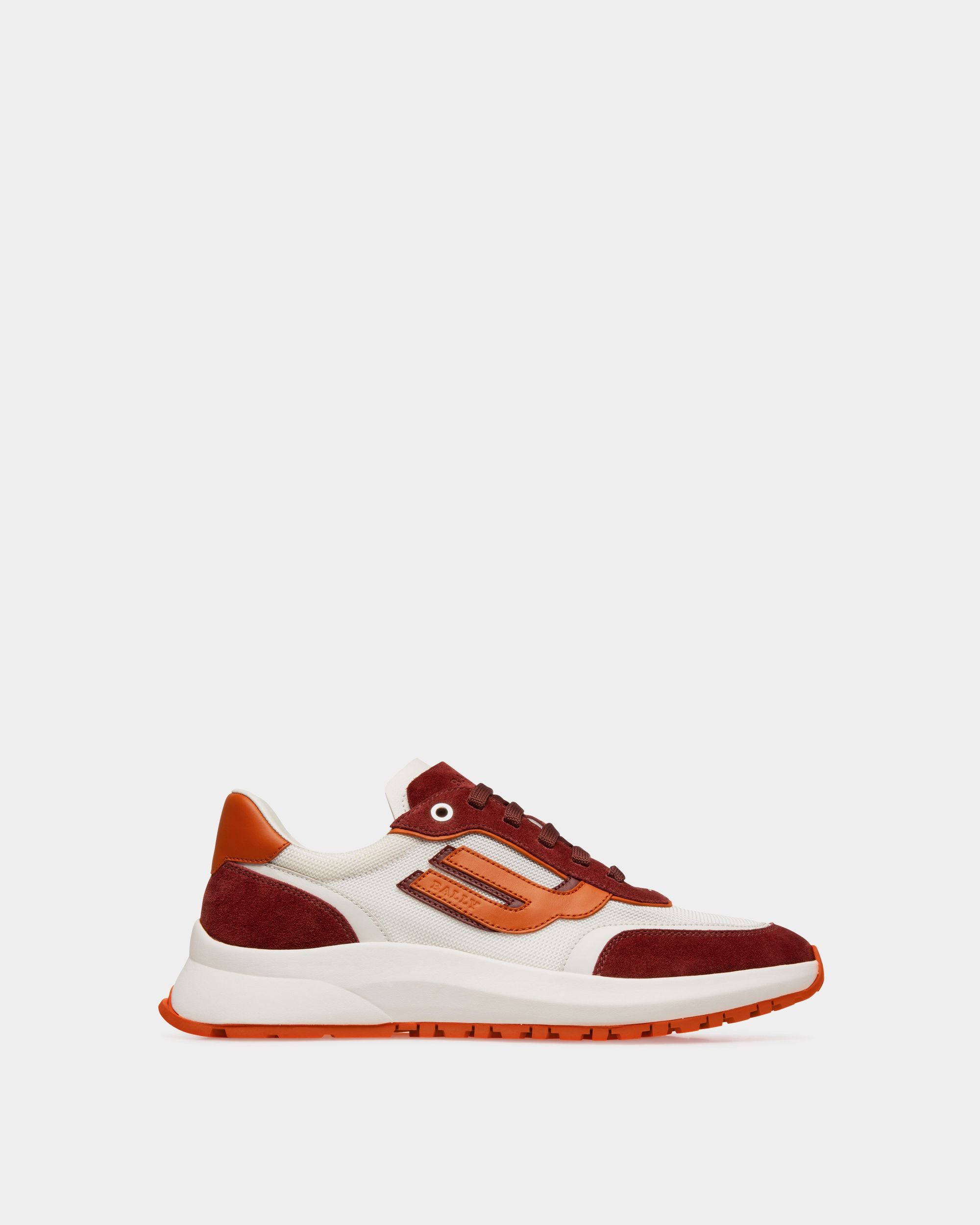 Bally Global - Demmy Sneakers En Maille Et Cuir Rouge Héritage Et Blanc - Multicolore