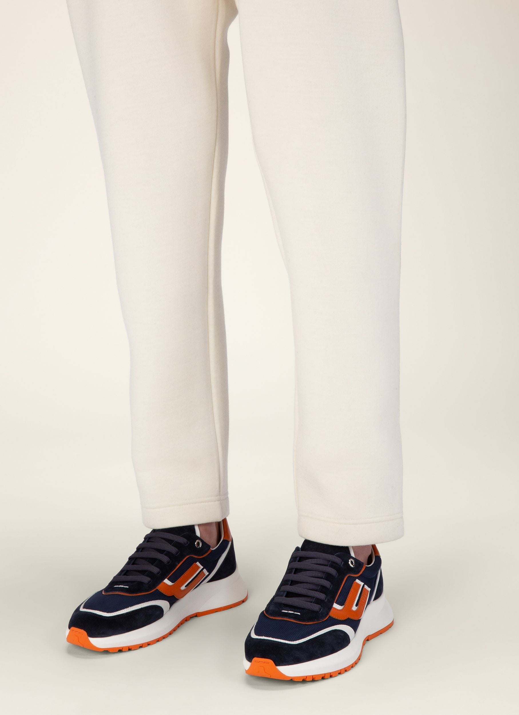 Bally Global - Demmy Zapatillas En Malla Y Piel De Color Azul Marino Y Blanco - Azul