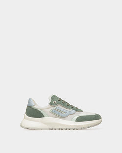 Demmy-T Zapatillas De Tela Y Piel En Salvia