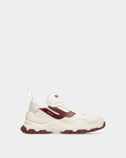Holden Leather And Fabric Sneakers In White And Heritage Red