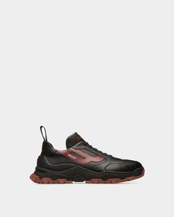 Holden Leather And Fabric Sneakers In Black And Heritage Red