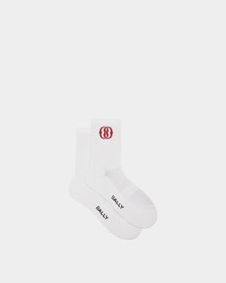 Emblem Socks In White Cotton