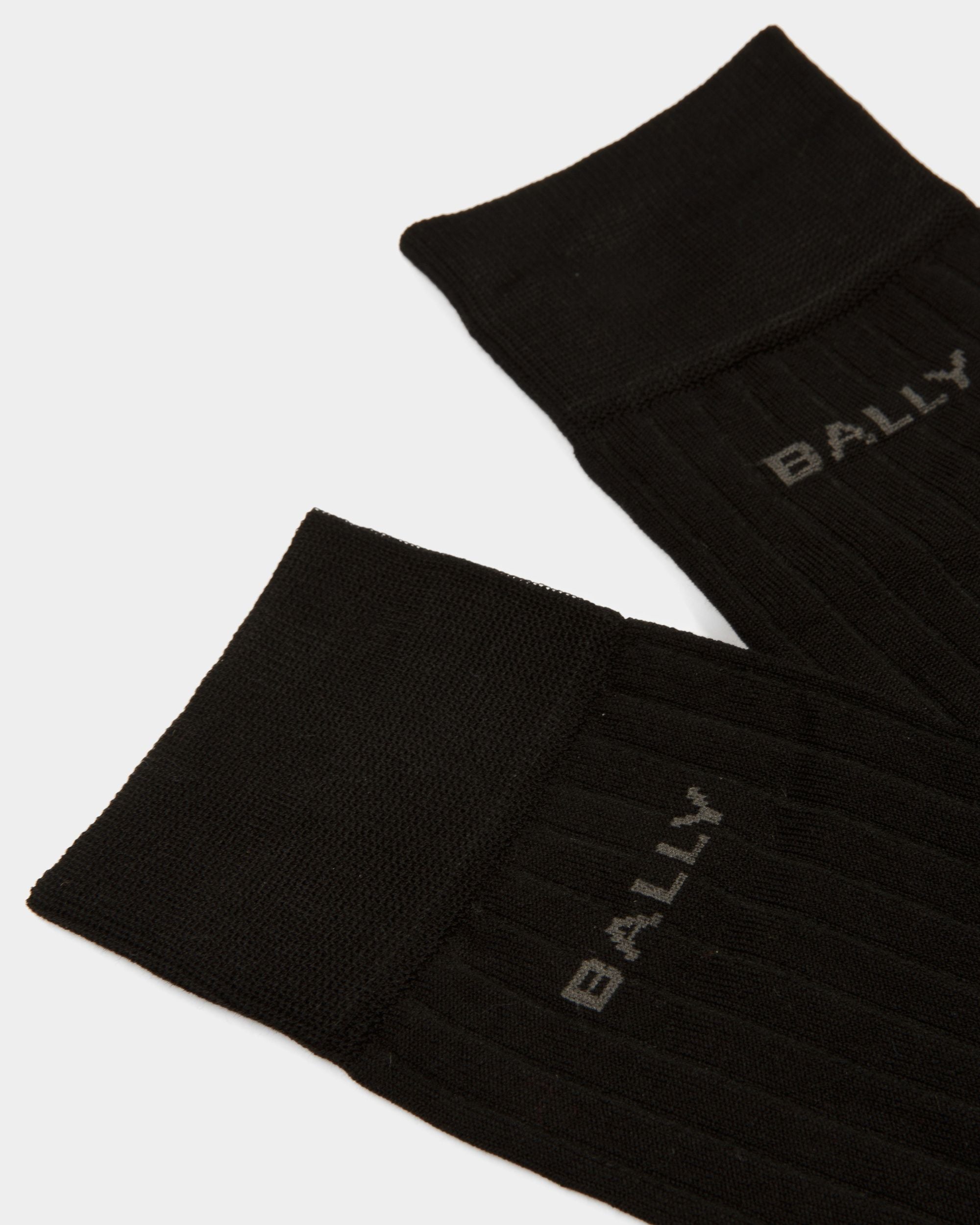Bally Global - Logo Socks In Black Cotton Mix - Black