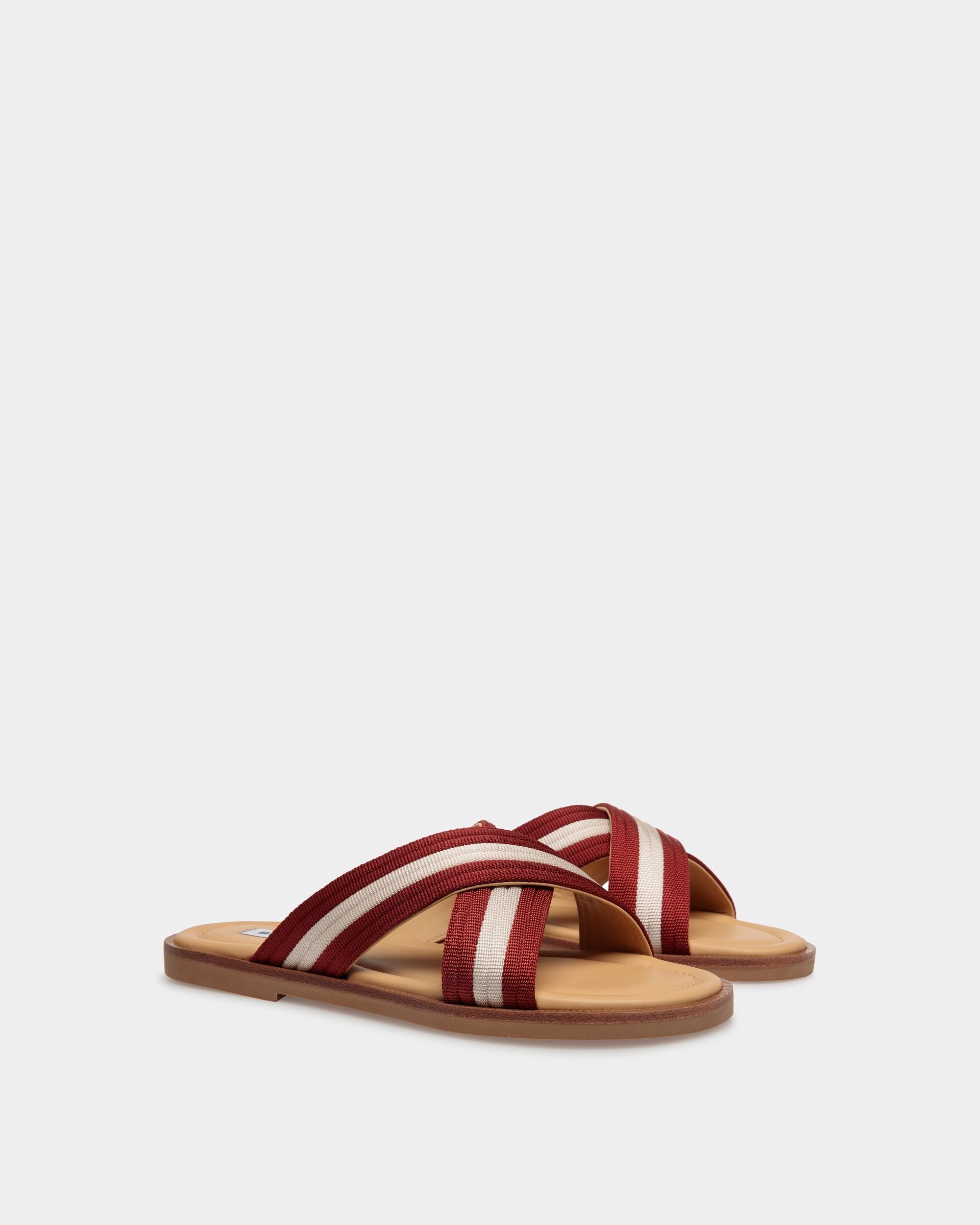 Bally Global - Sandale Glide En Nylon Rouge Et Blanc - Multicolore