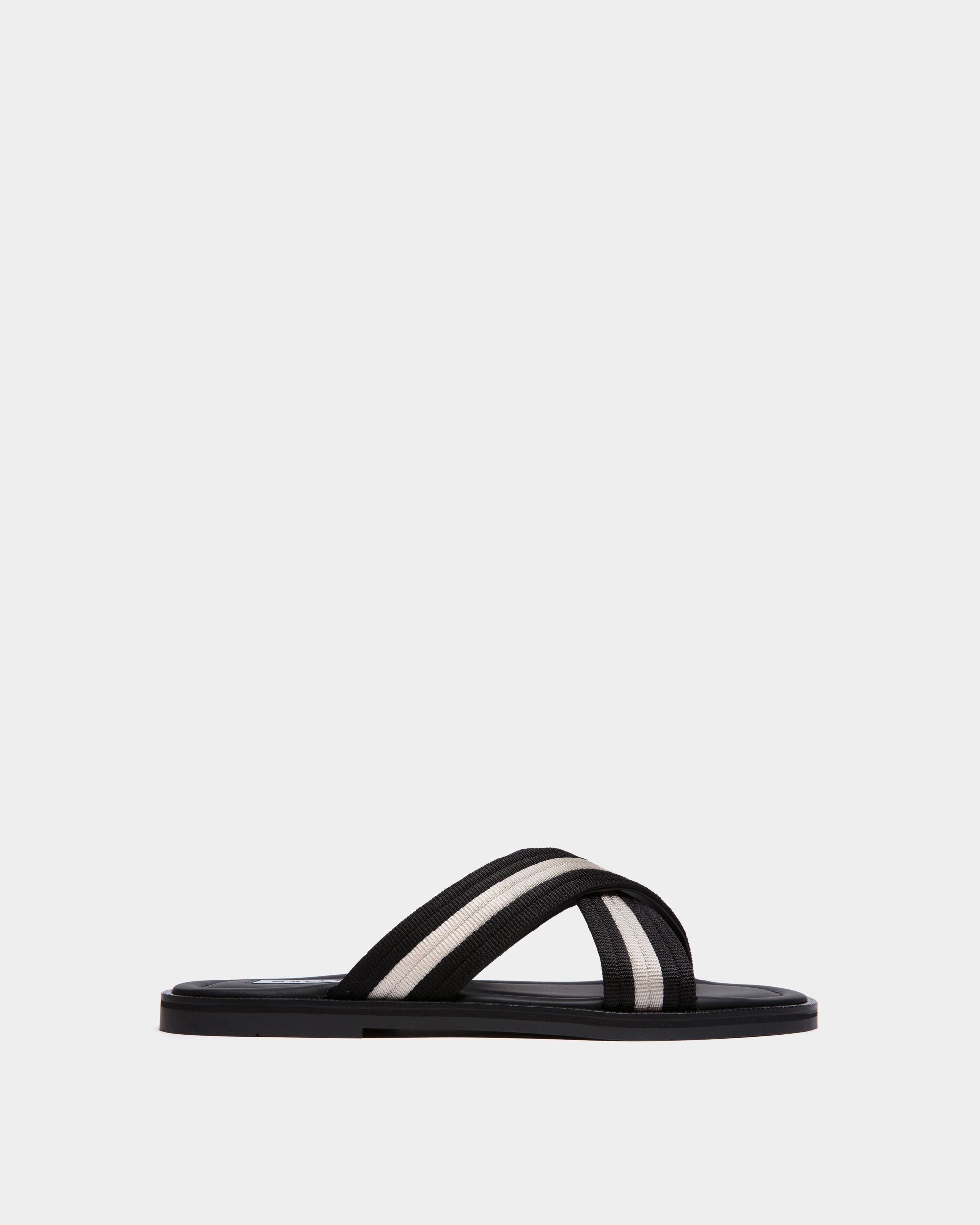 Bally Global - Sandalia Glide De Nylon Blanco Y Negro - Multicolor