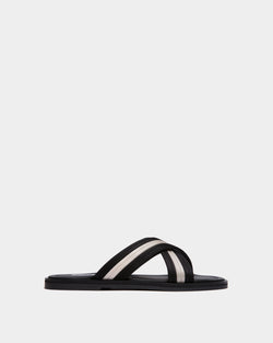 Glide Sandal in Black and White Nylon