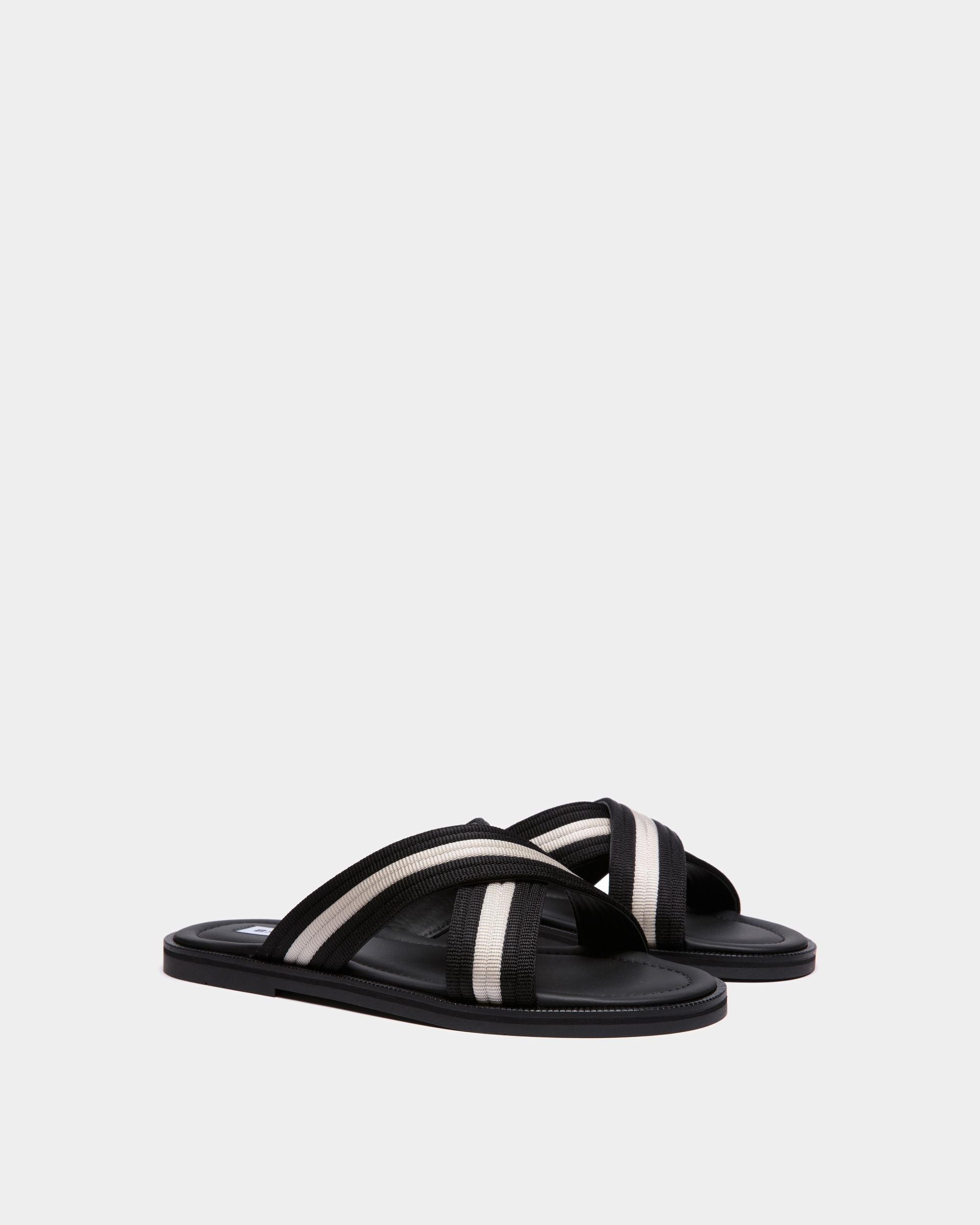 Bally Global - Sandalia Glide De Nylon Blanco Y Negro - Multicolor