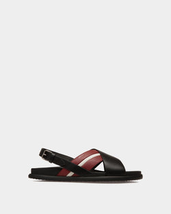 Newport Sandal in Black And Red Leather