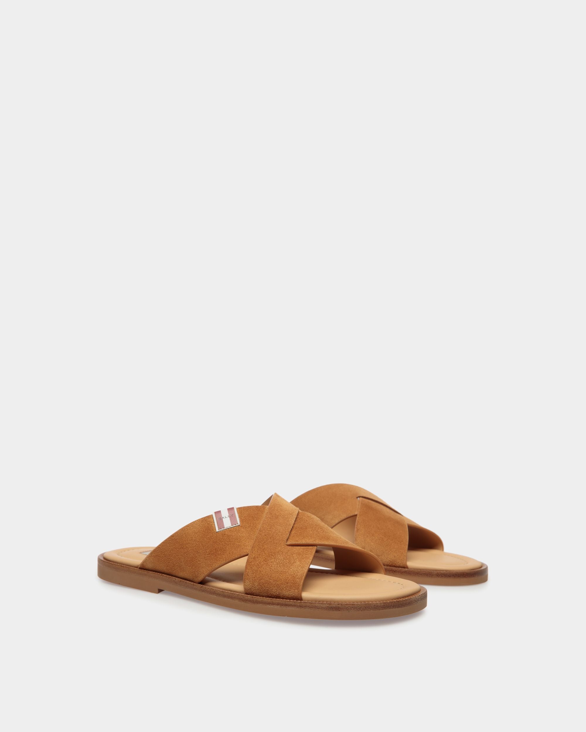Bally Global - Sandale Glide En Daim Marron - Marron