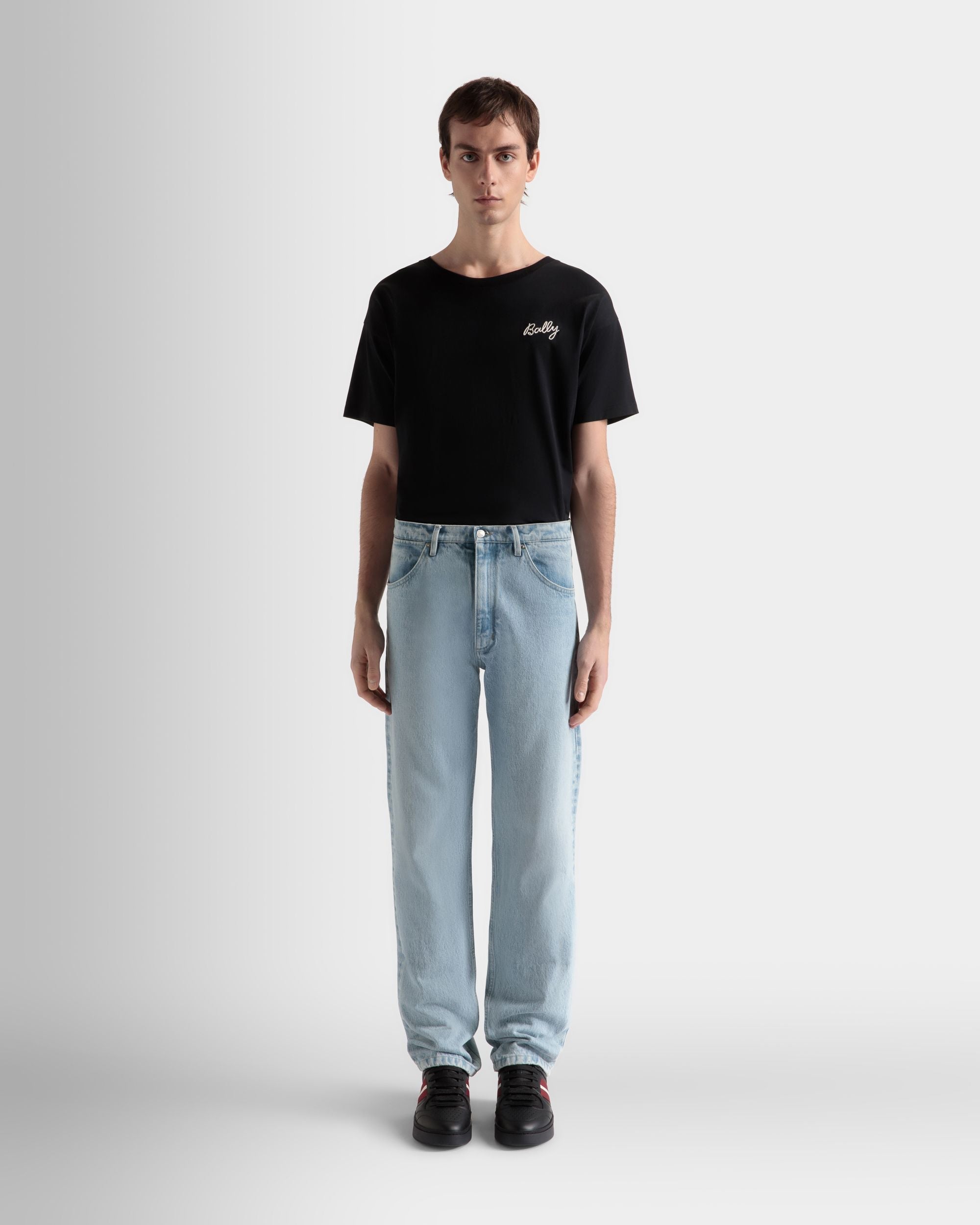 Bally Global - Pantalones Vaqueros De Algodón En Añil Claro - Azul