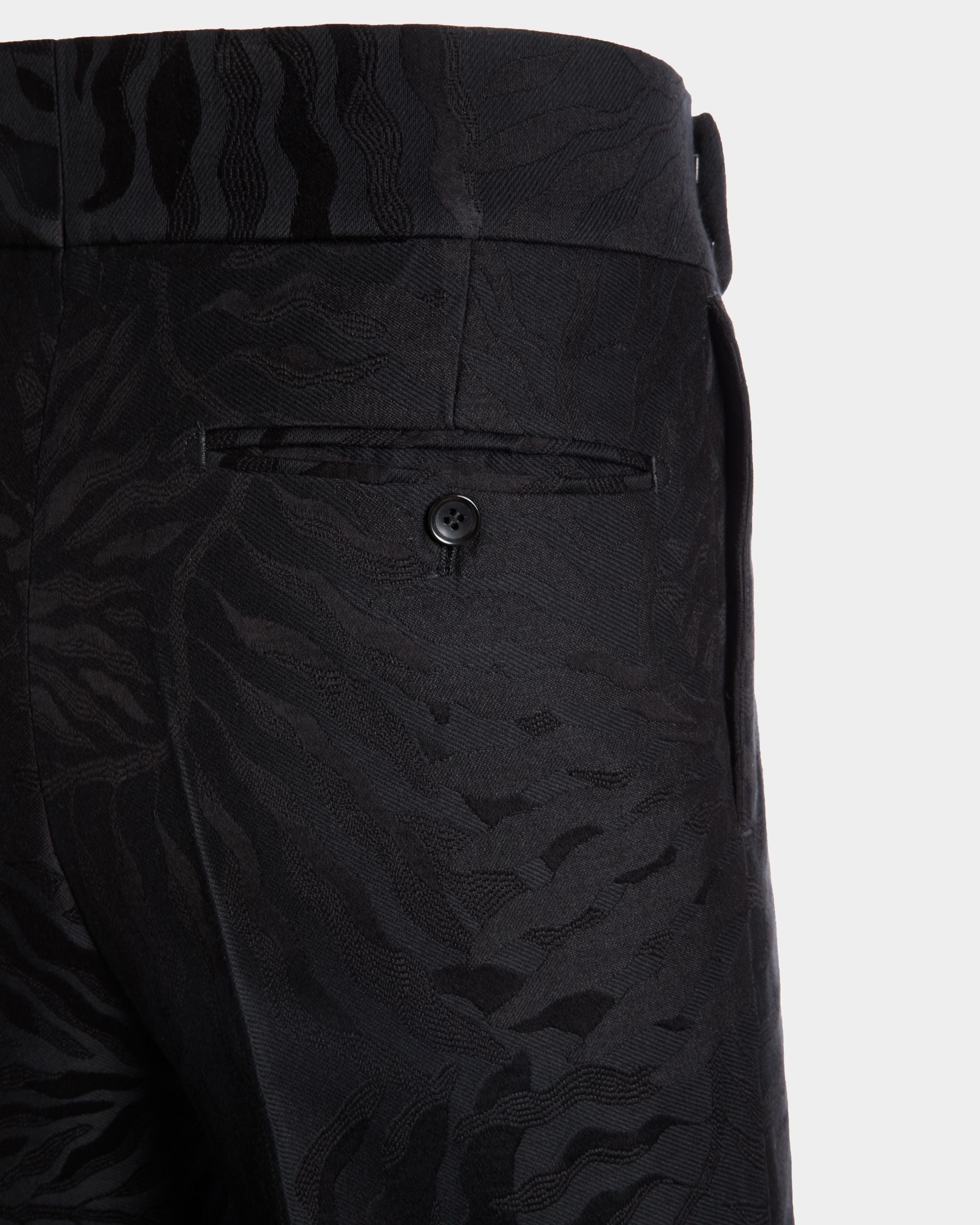 Bally Global - Pants in Black Cotton and Wool - Noir