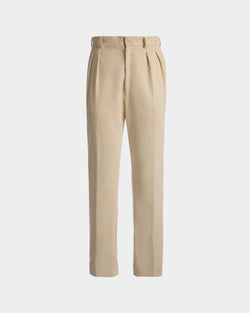Tailored Straight Leg Pants In Bone Wool