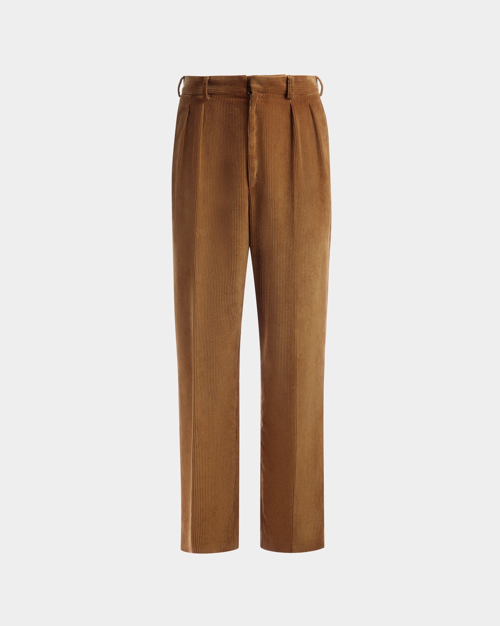Bally Global - Corduroy Tailored Pants In Camel Cotton - Brown