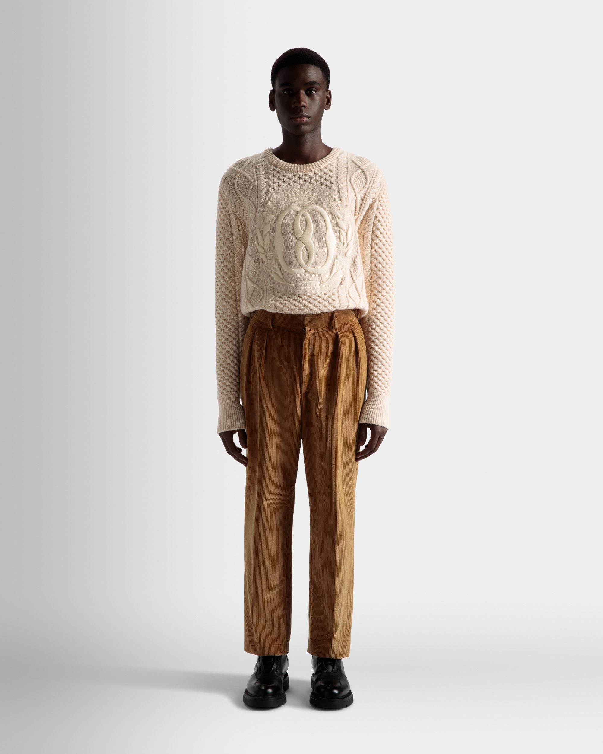 Bally Global - Corduroy Tailored Pants In Camel Cotton - Brown