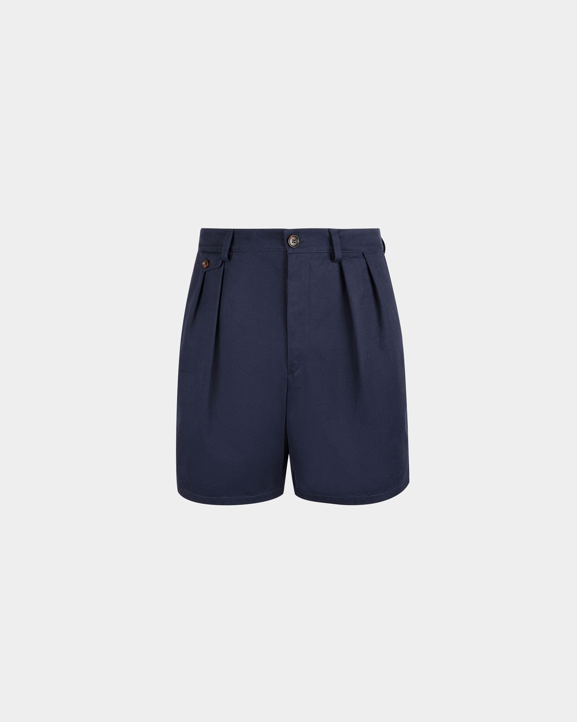 Bally Global - Shorts in Navy Blue Cotton - Blue