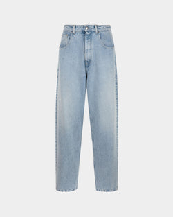 Relaxed Denim Pants In Light Indigo Cotton