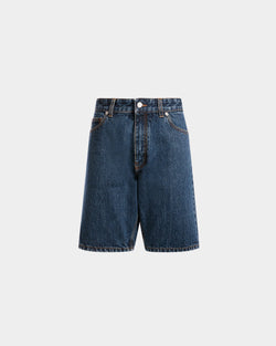 Denim Pants in Medium Blue Cotton