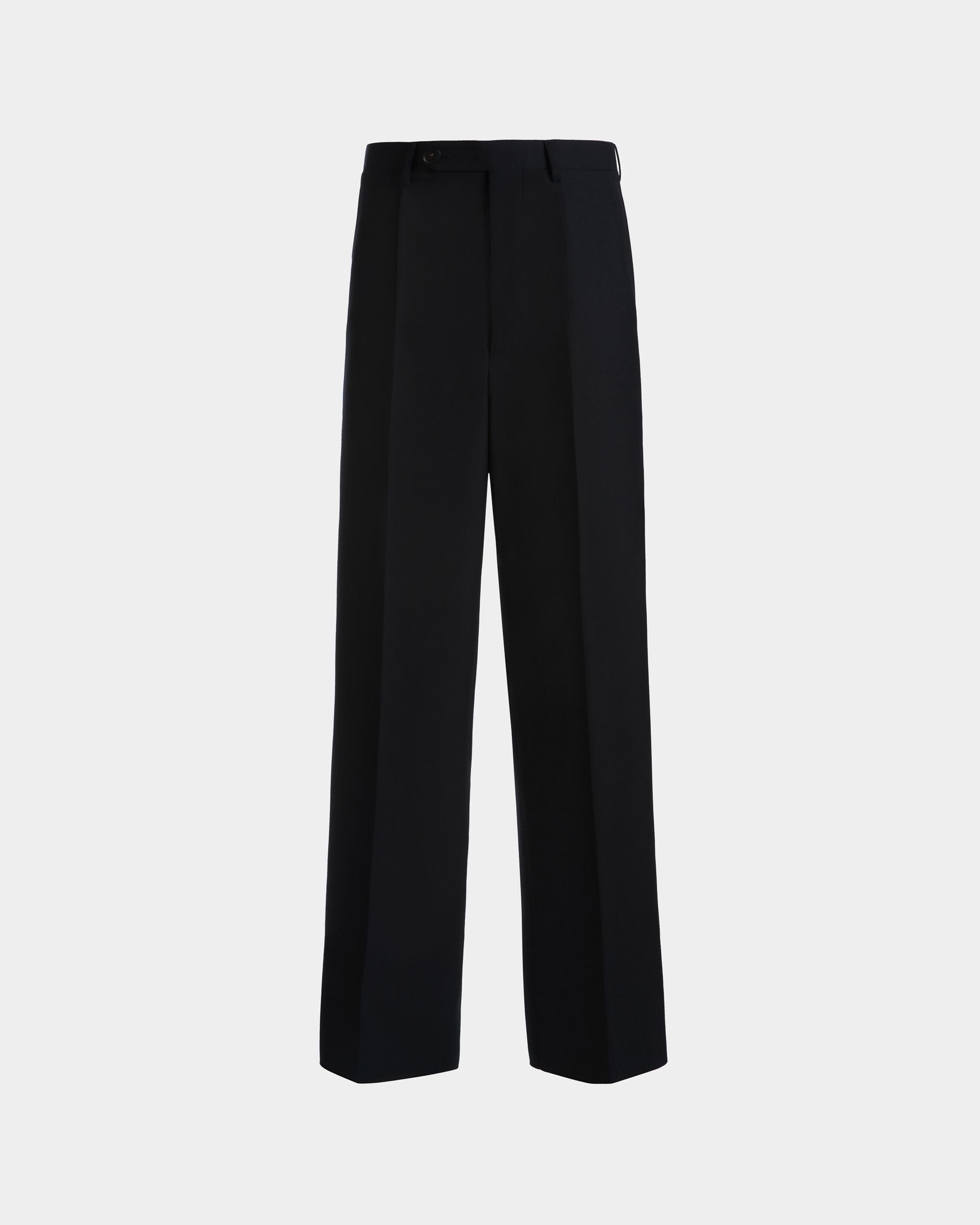 Bally Global - Pantalón De Mezcla De Lana Navy Blue - Azul