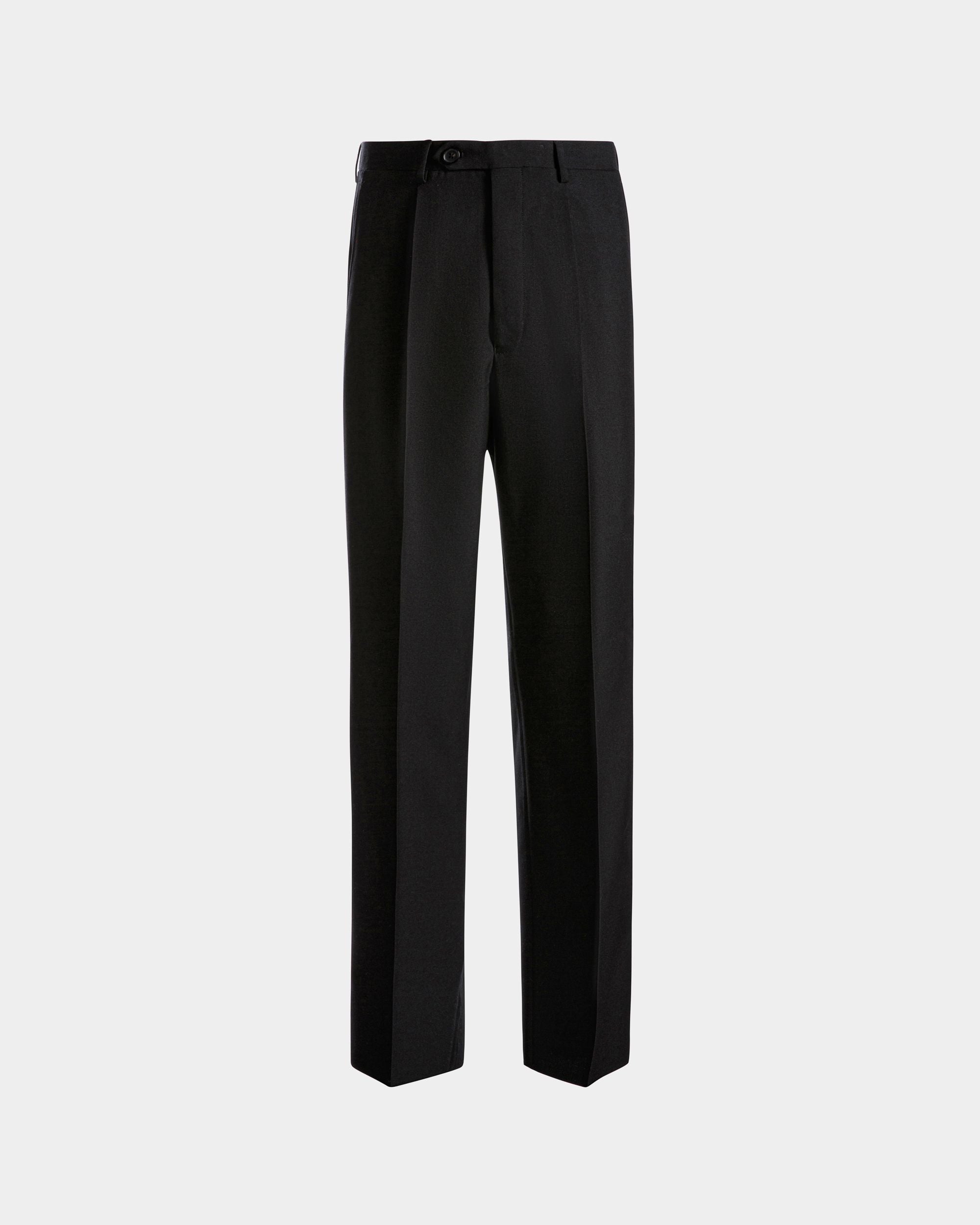 Bally Global - Pants in Black Wool Blend Fabric - Black