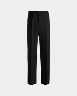 Pants in Black Wool Blend Fabric