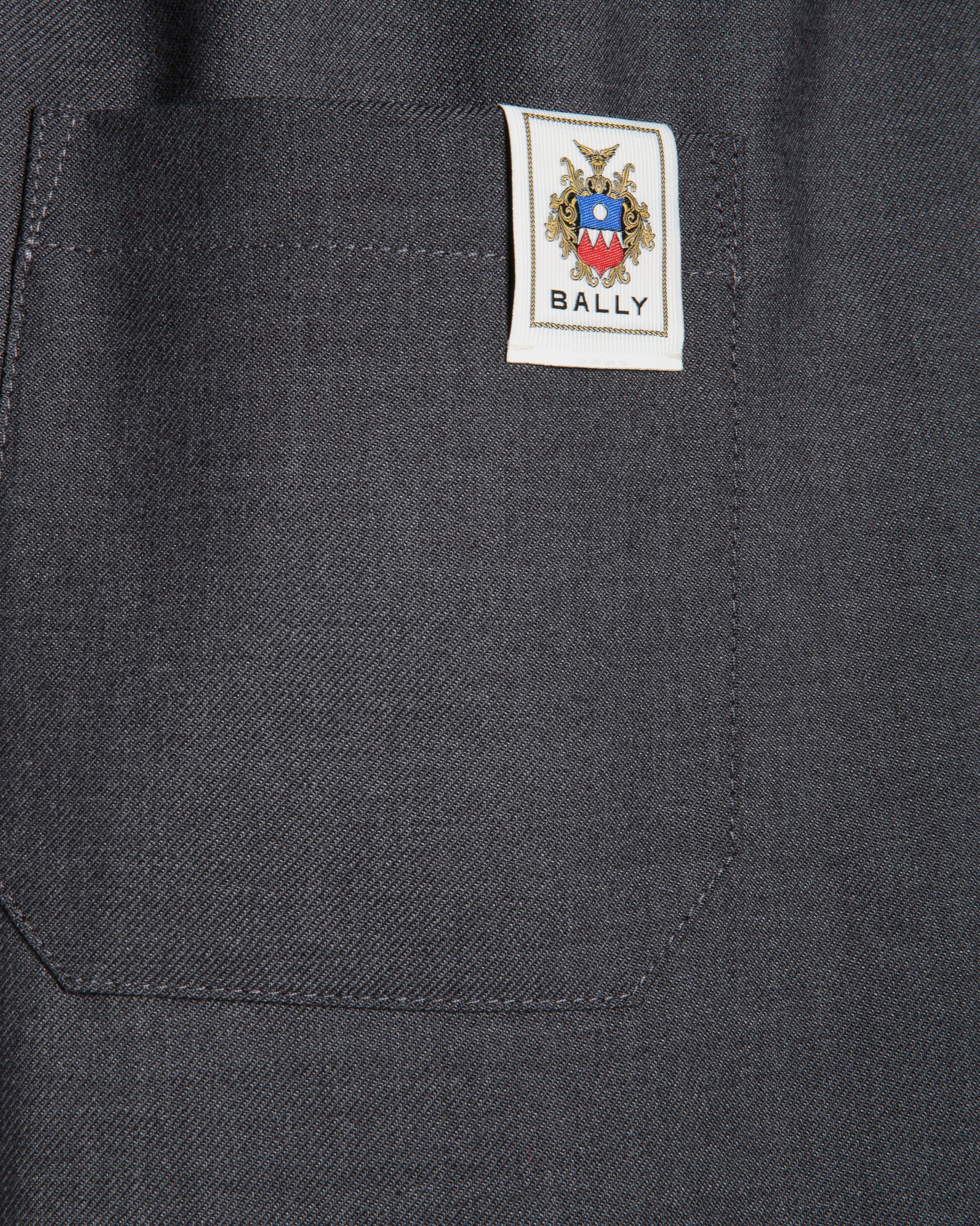Bally Global - Loose Fit Pants in Dark Grey Wool Blend - Grey